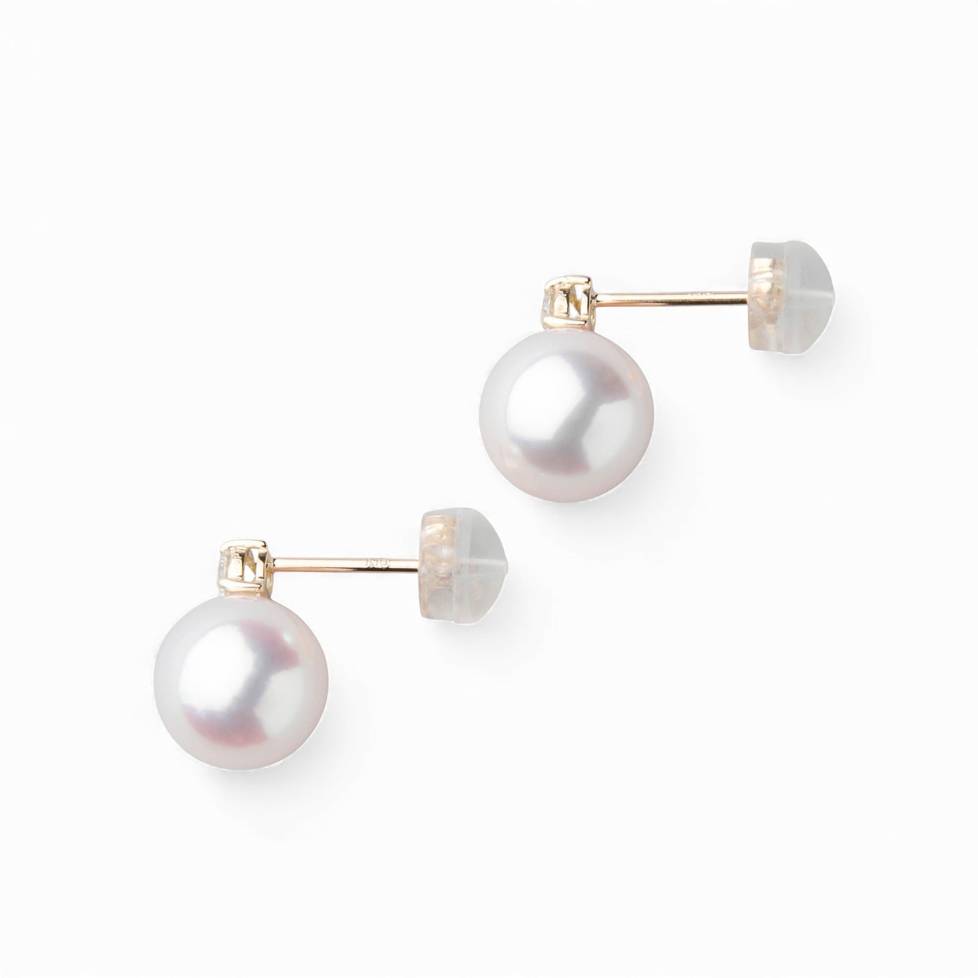 HANADAMA Akoya珍珠耳環 8.5–9.0mm K18YG – 頂級品質 –