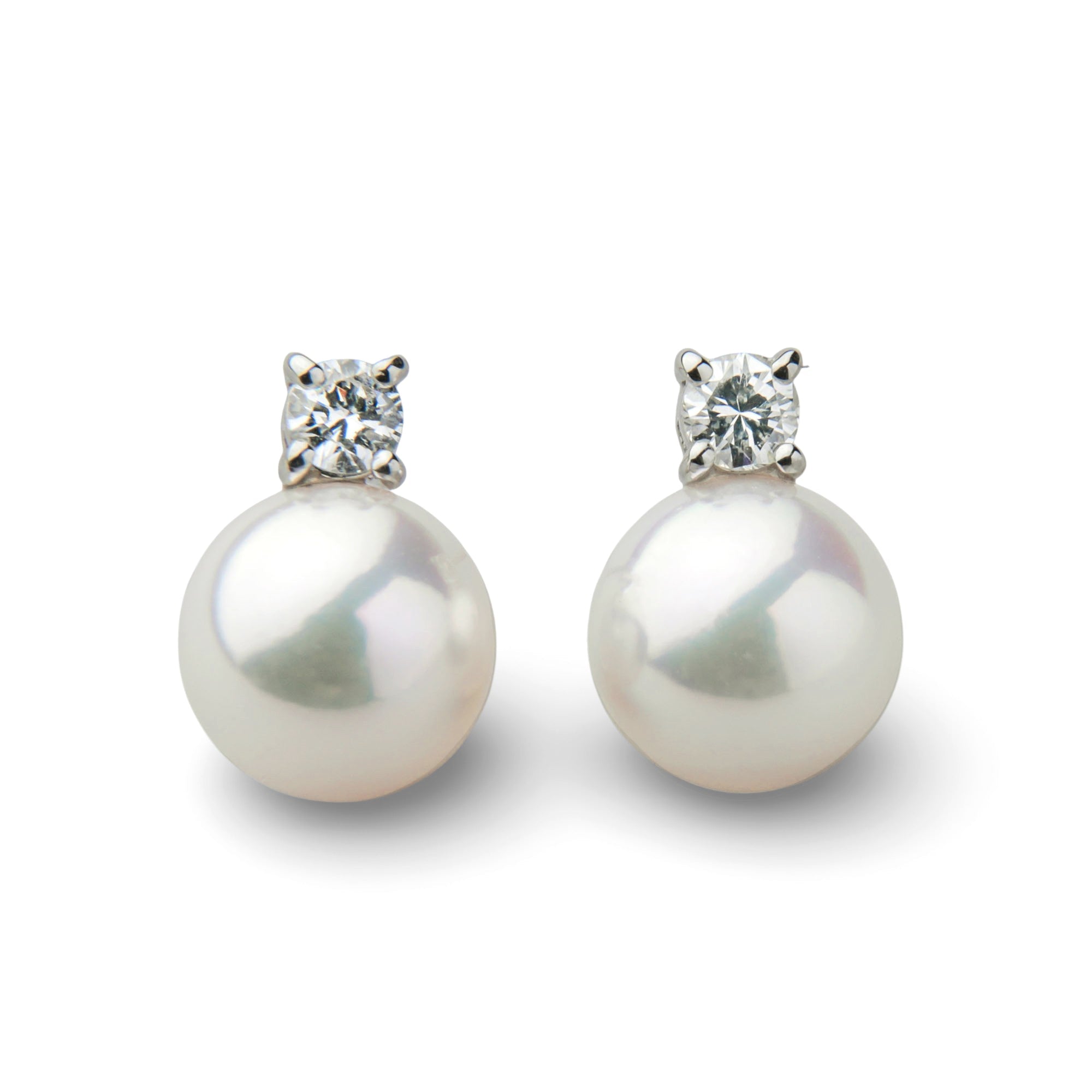 Aurora HANADAMA Akoya Pearl Earrings 7.5-8.0mm PT900/K18YG