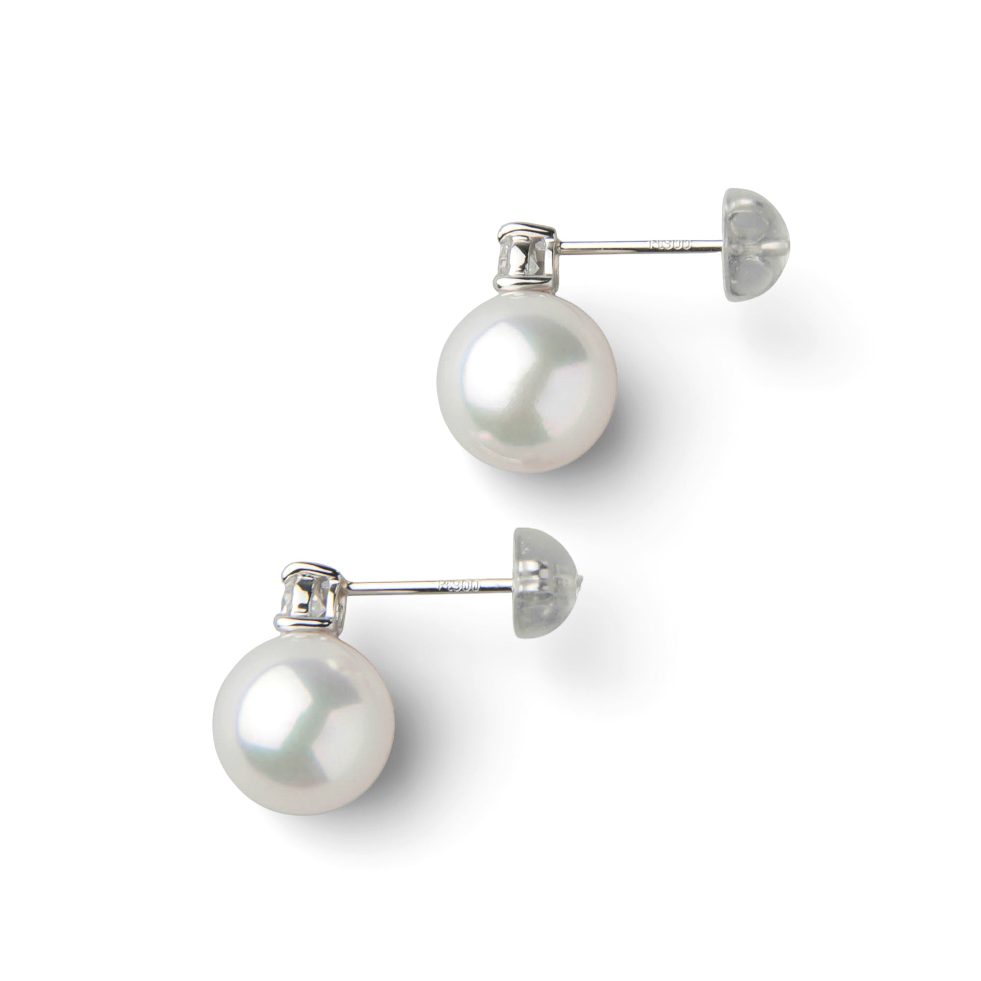 Aurora HANADAMA Akoya Pearl Earrings 7.5-8.0mm PT900/K18YG