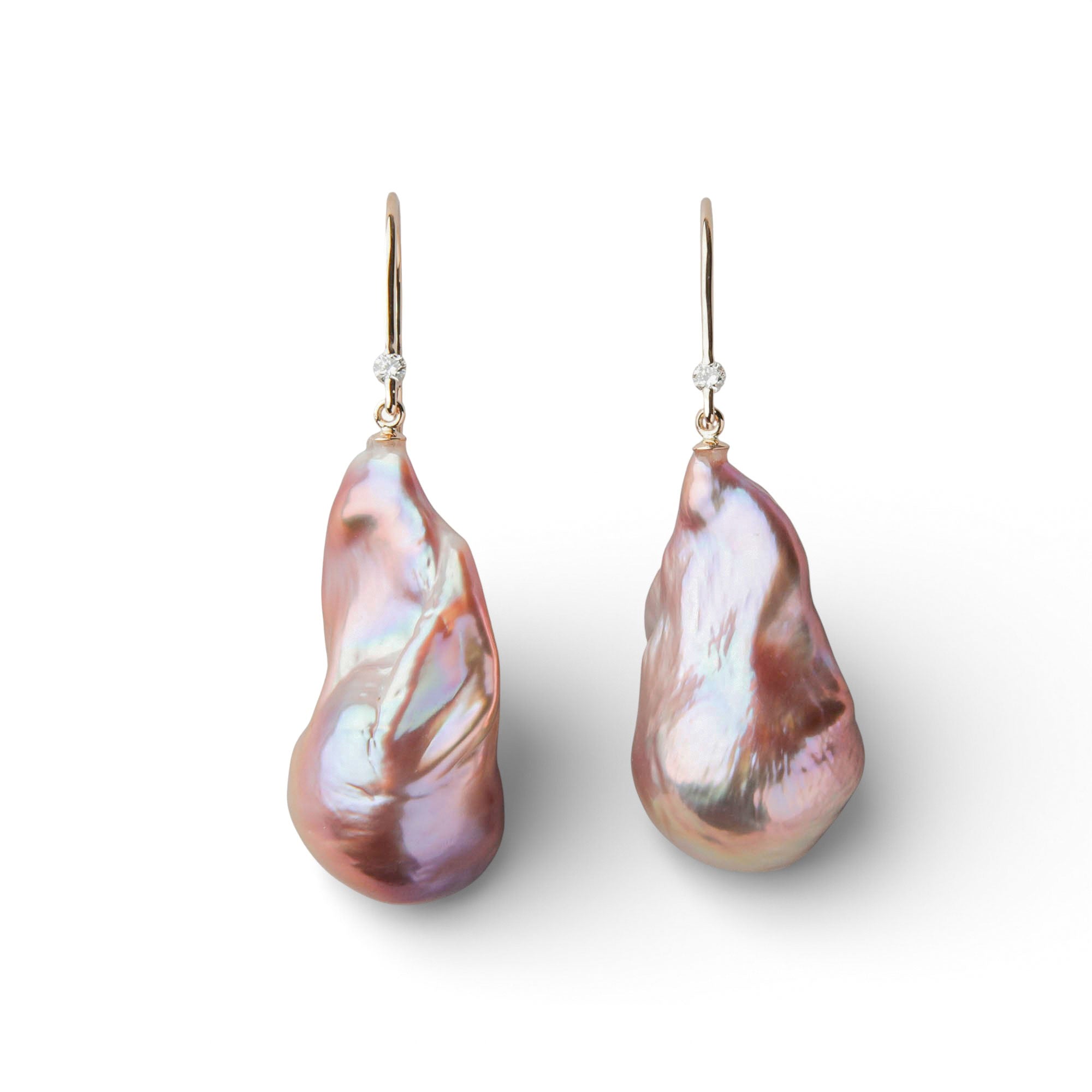 ユリカアクツ　baroque pearl Unique+ Freshwater Baroque Pearl Hook Earrings 12mmUP K18YG Oyster