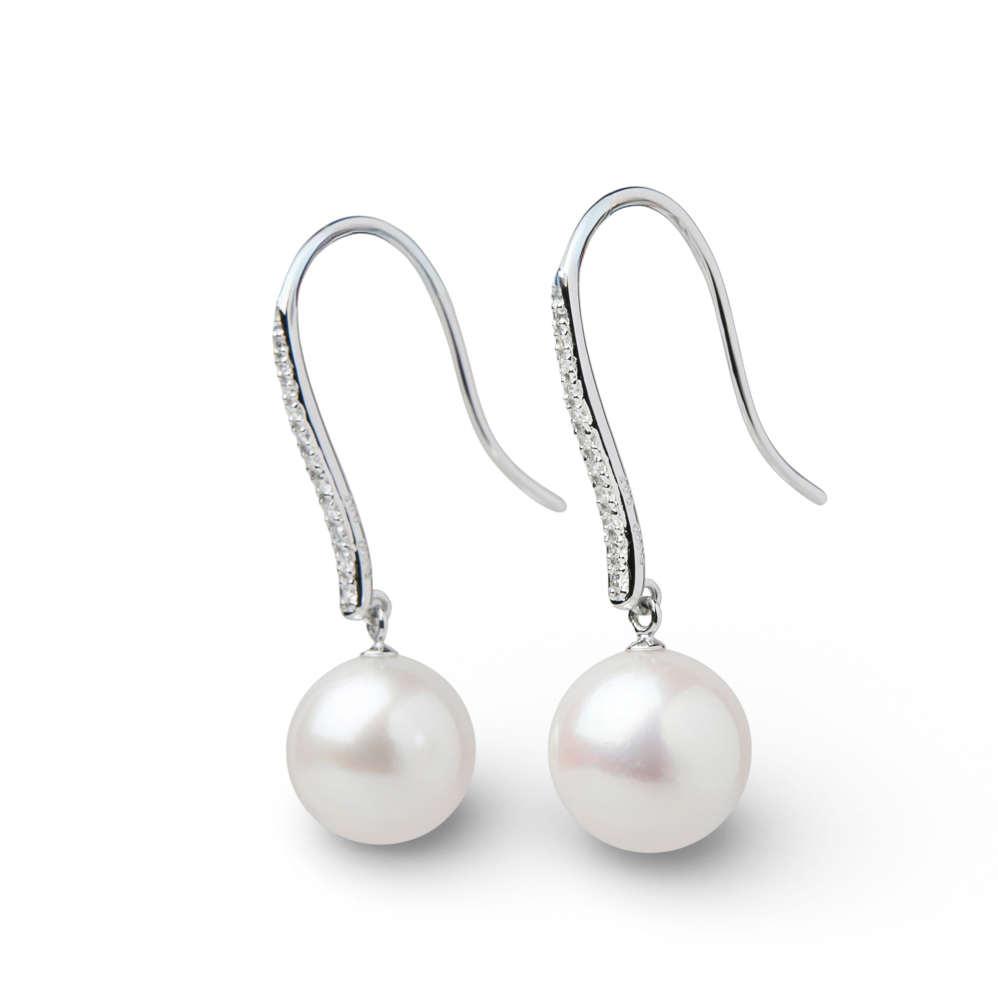 Aurora HANADAMA Akoya Pearl Hook Earrings 9.0-9.5mm PT900