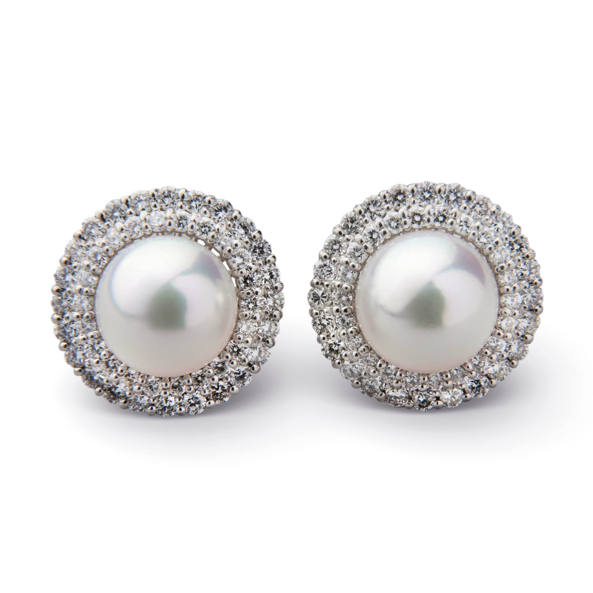 Aurora Tennyo Diamond Halo Earrings 8.5-9.0mm