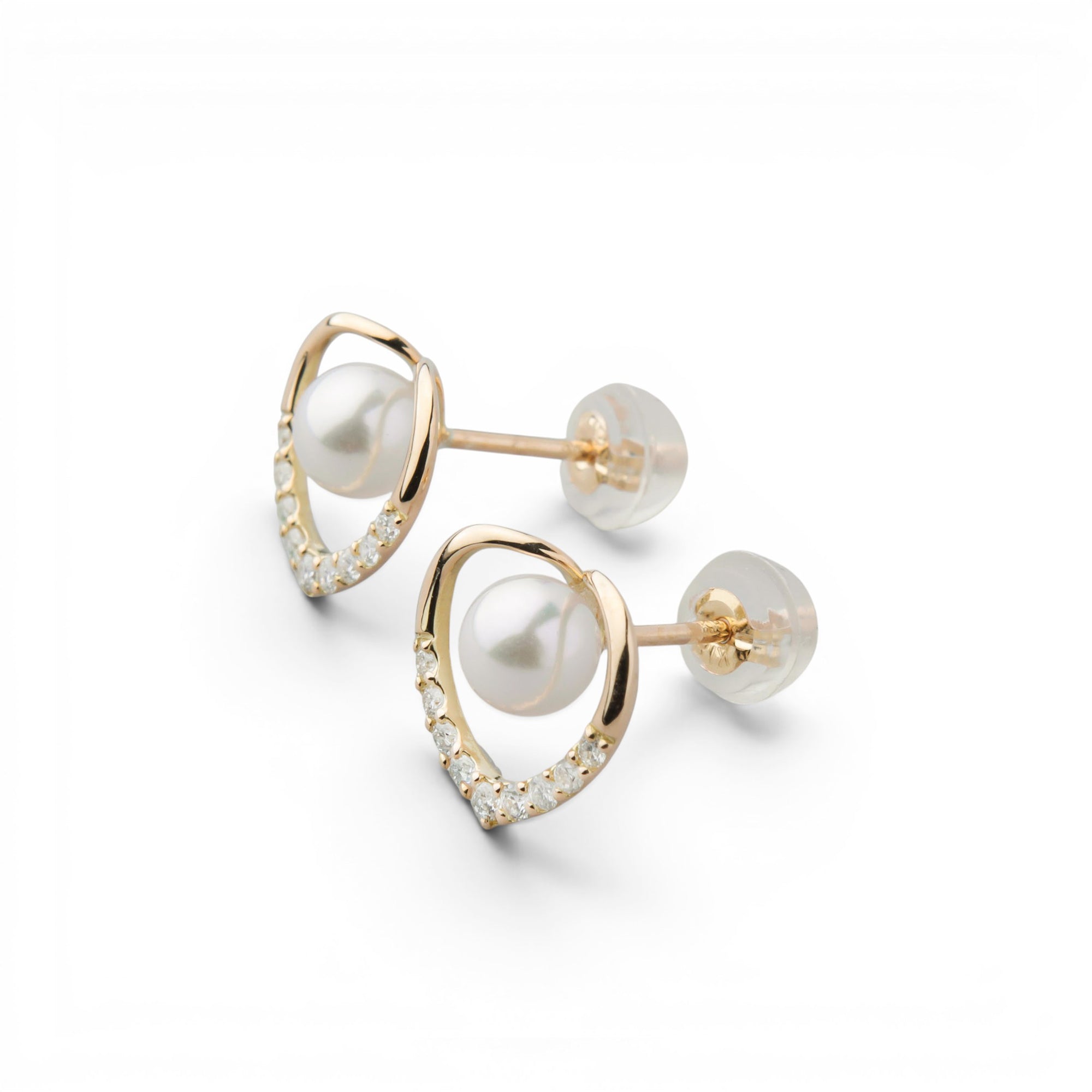 Petit Claire Akoya Pearl Pierced Earrings 4.5-5.0mm K18YG/PT900 Heart