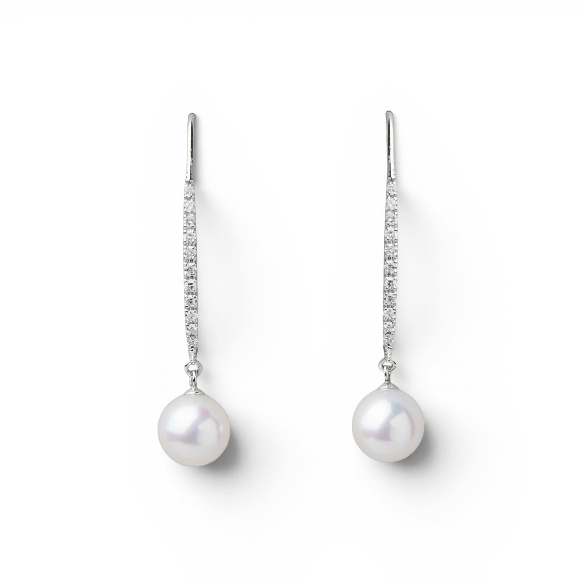 Akoya Pearl Hook Earrings 6.5-7.0mm K18YG/PT900