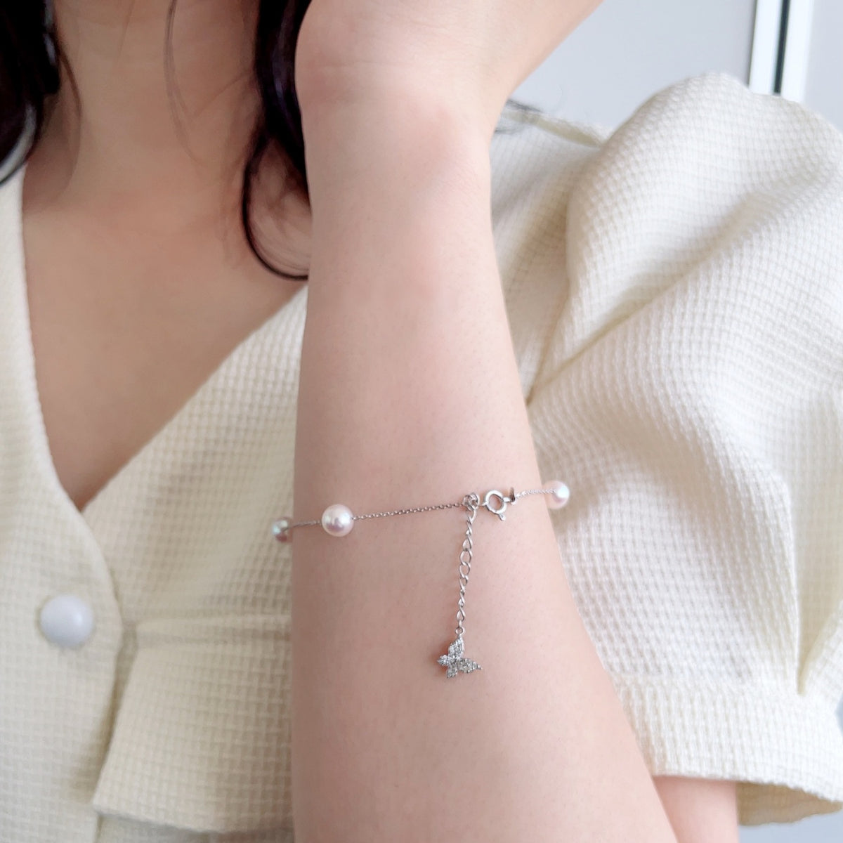 petit amie Akoya珍珠串珠手链 6.0-6.5mm PT900/850