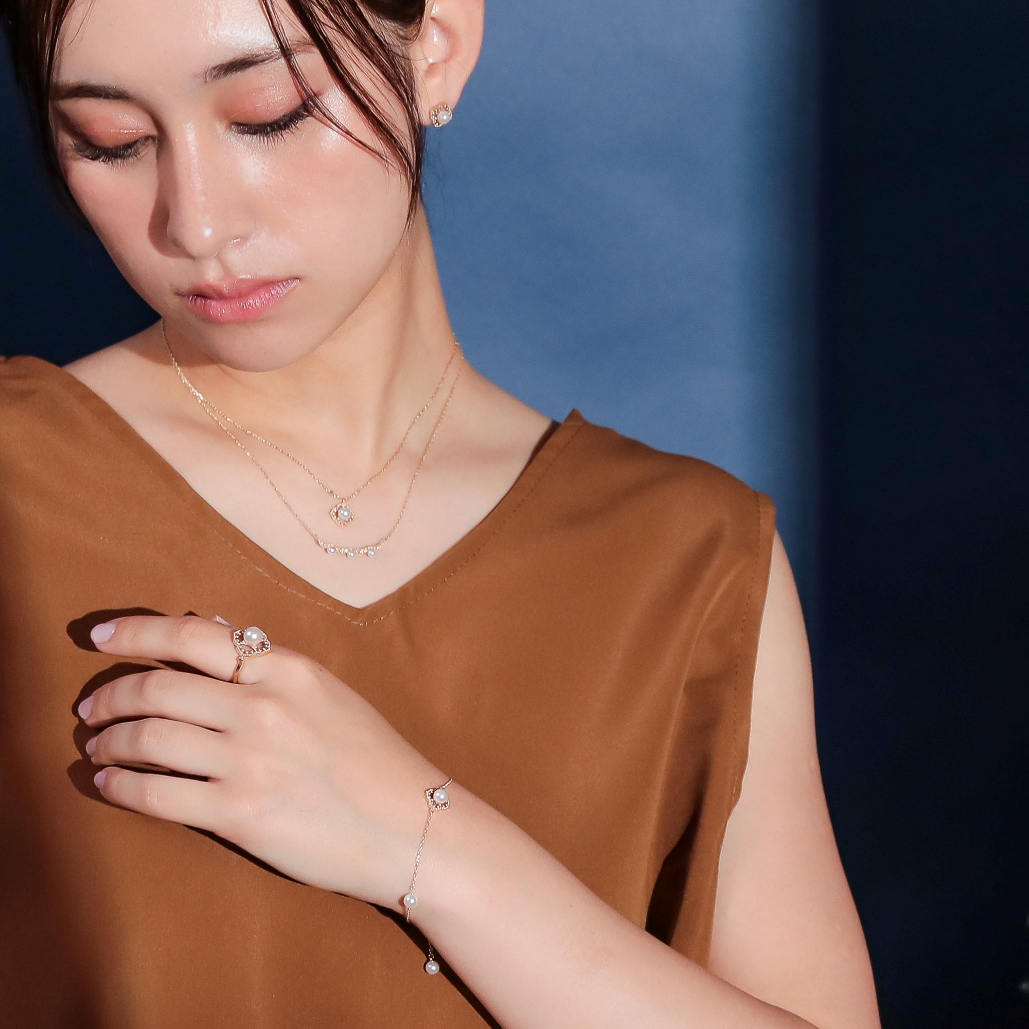 Fleur Eclat Akoya 珍珠花形手鍊 5.0–5.5 mm K10YG