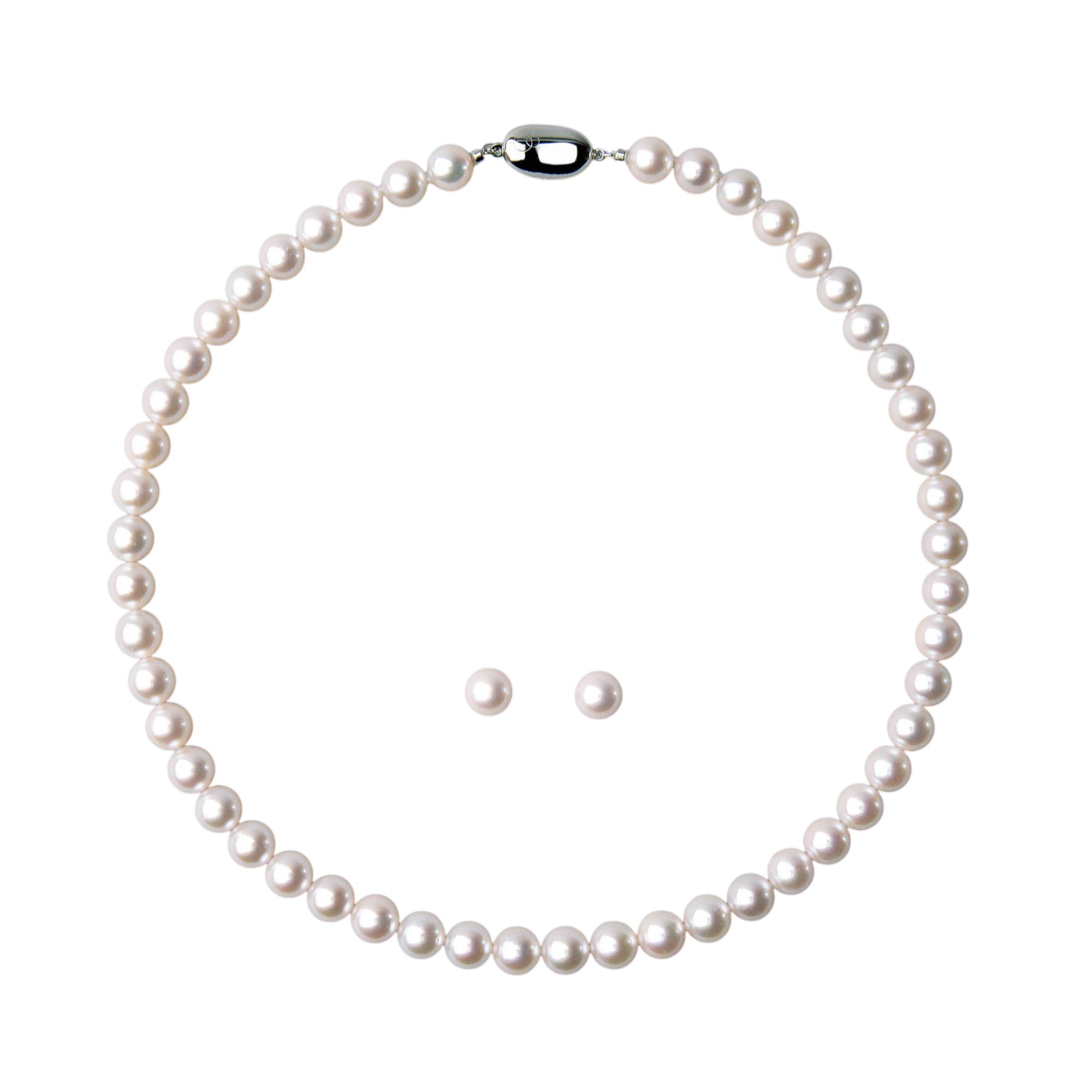 HANADAMA Akoya Pearl Necklace Set 8.0-8.5mm