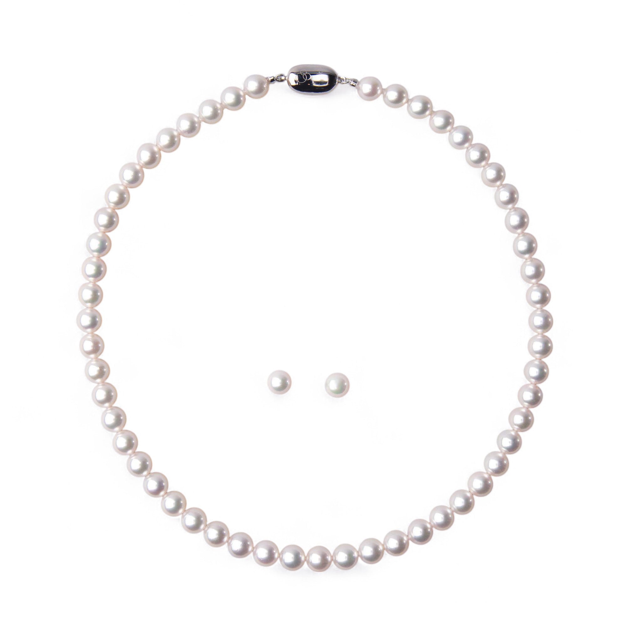 HANADAMA Akoya Pearl Necklace Set 7.5-8.0mm