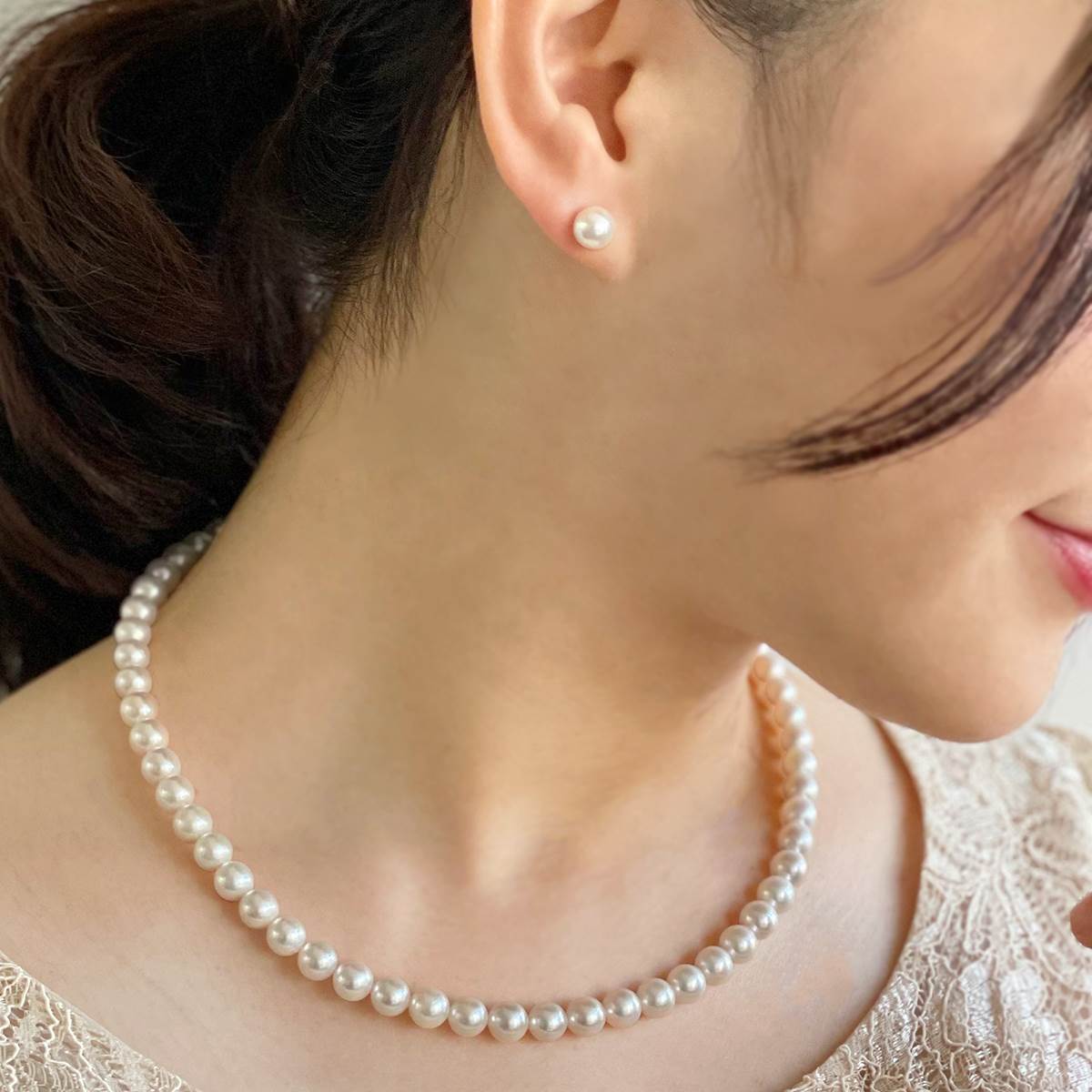 Akoya Pearl Necklace Set 7.0-7.5mm -Superior-