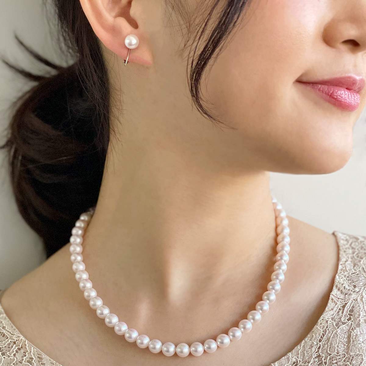 Akoya Pearl Necklace Set 7.5-8.0mm -Superior-