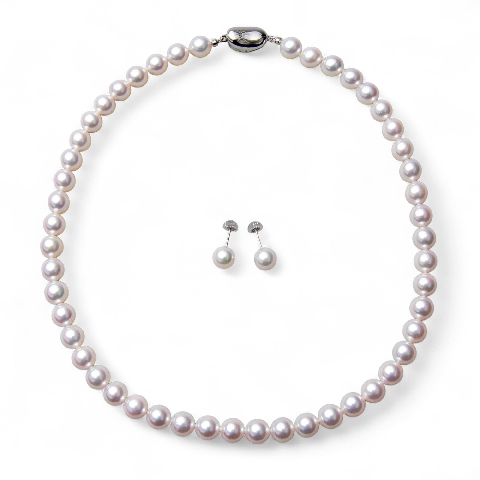 Akoya Pearl Necklace Set 8.0-8.5mm -Superior-