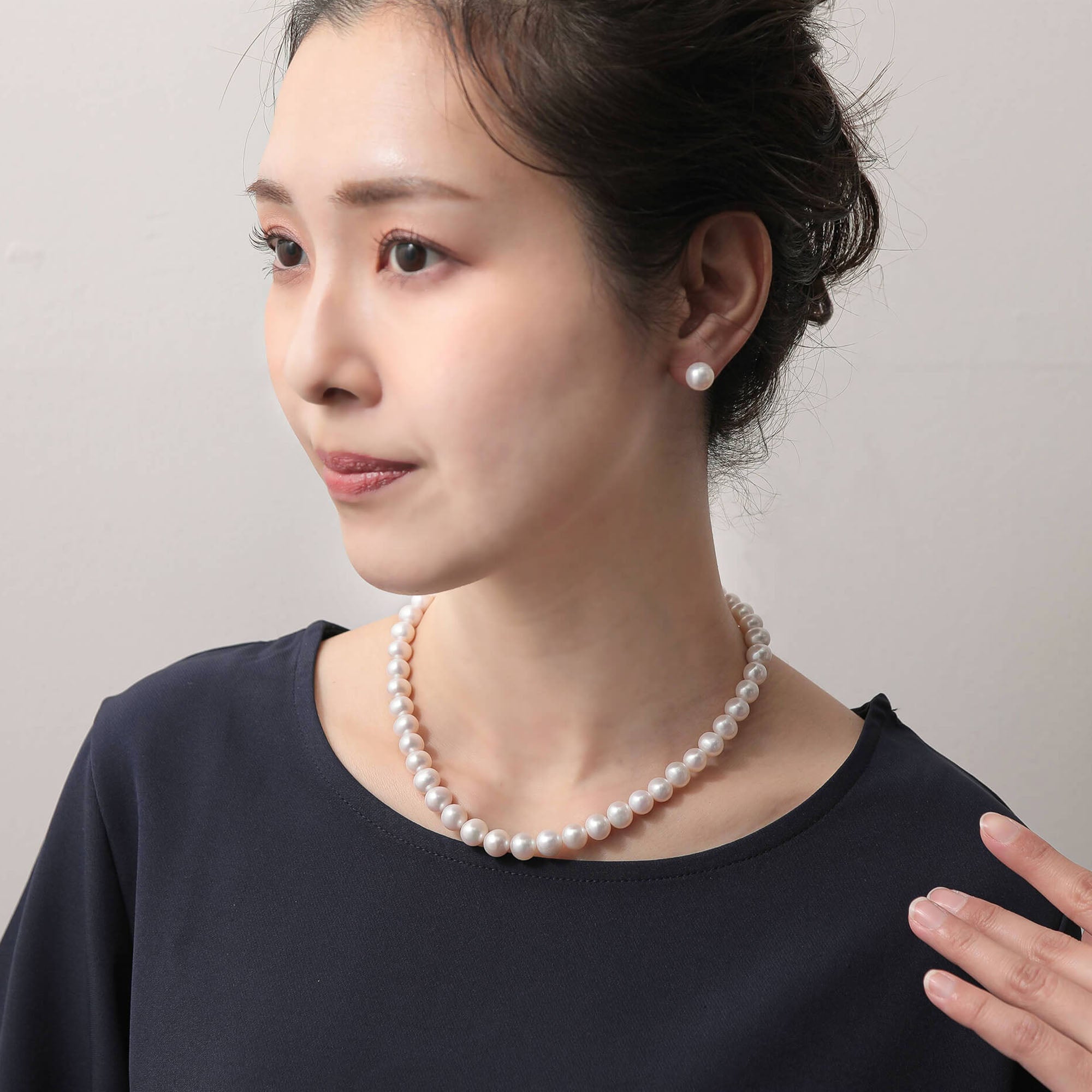 Freshwater Pearl Necklace Set 8.5–9.5mm High-Quality Grade