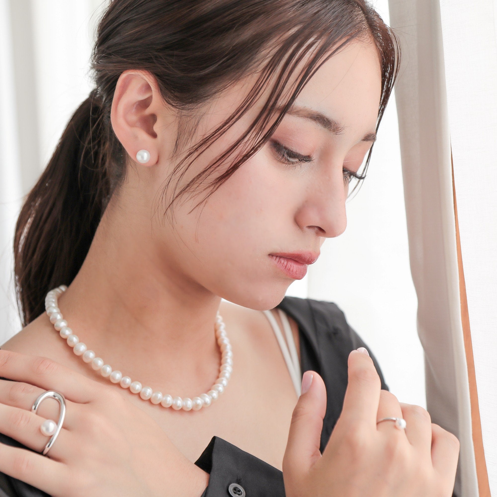 Freshwater Pearl Necklace Set 8.5–9.5mm High-Quality Grade