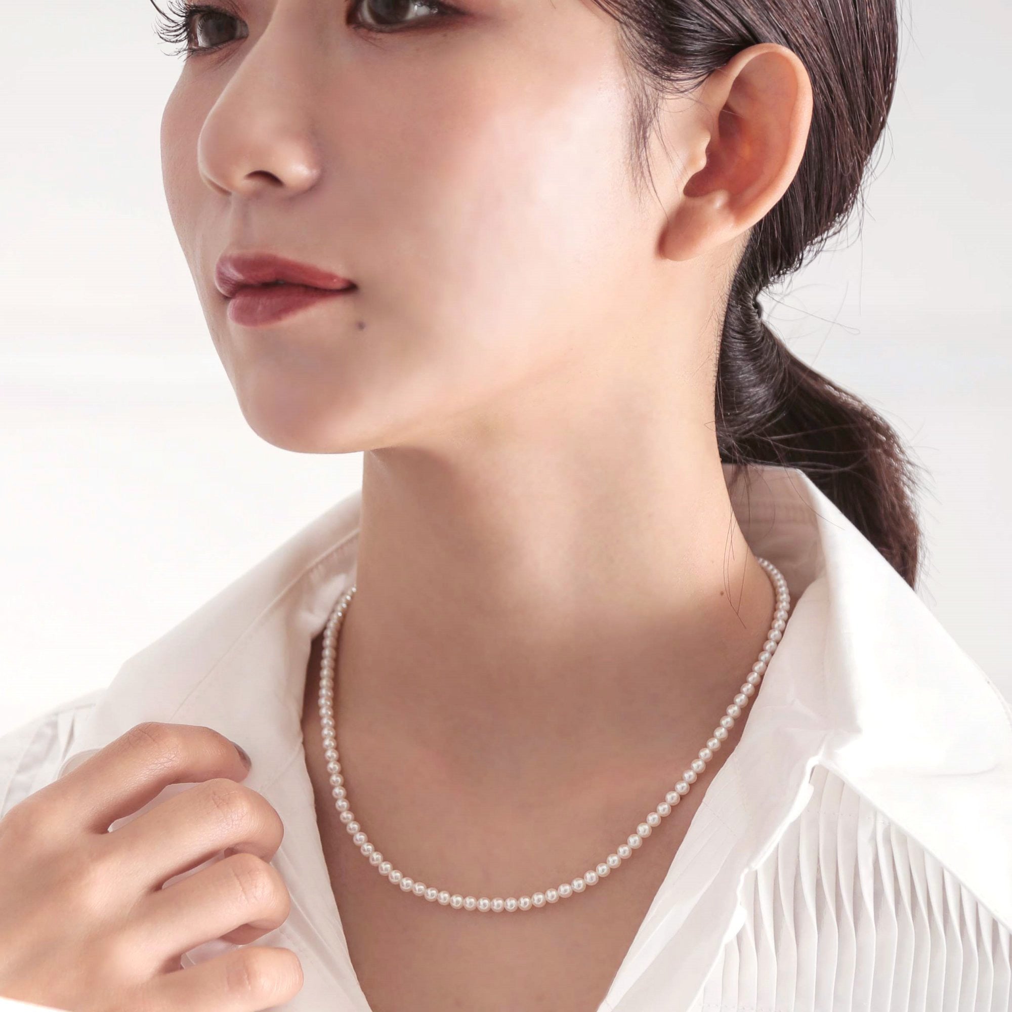 淡水珍珠(有核)項鍊 3.5–4.0mm