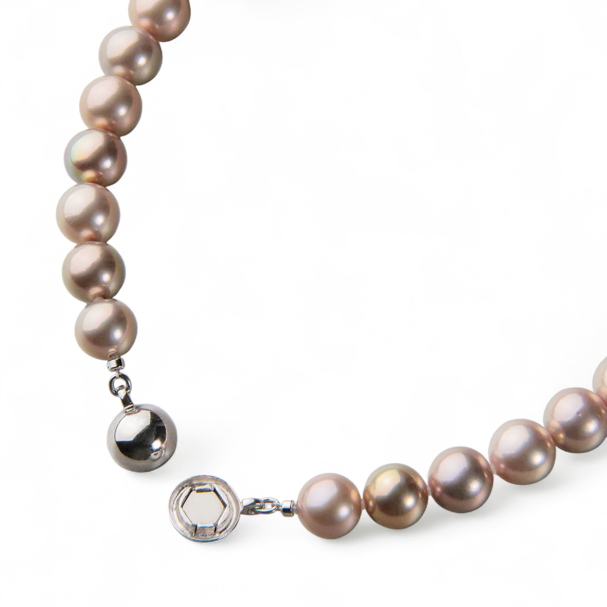 Nucleated Freshwater Pearl Necklace 10.3–12.0mm Kingfisher Certified -Mauvette-