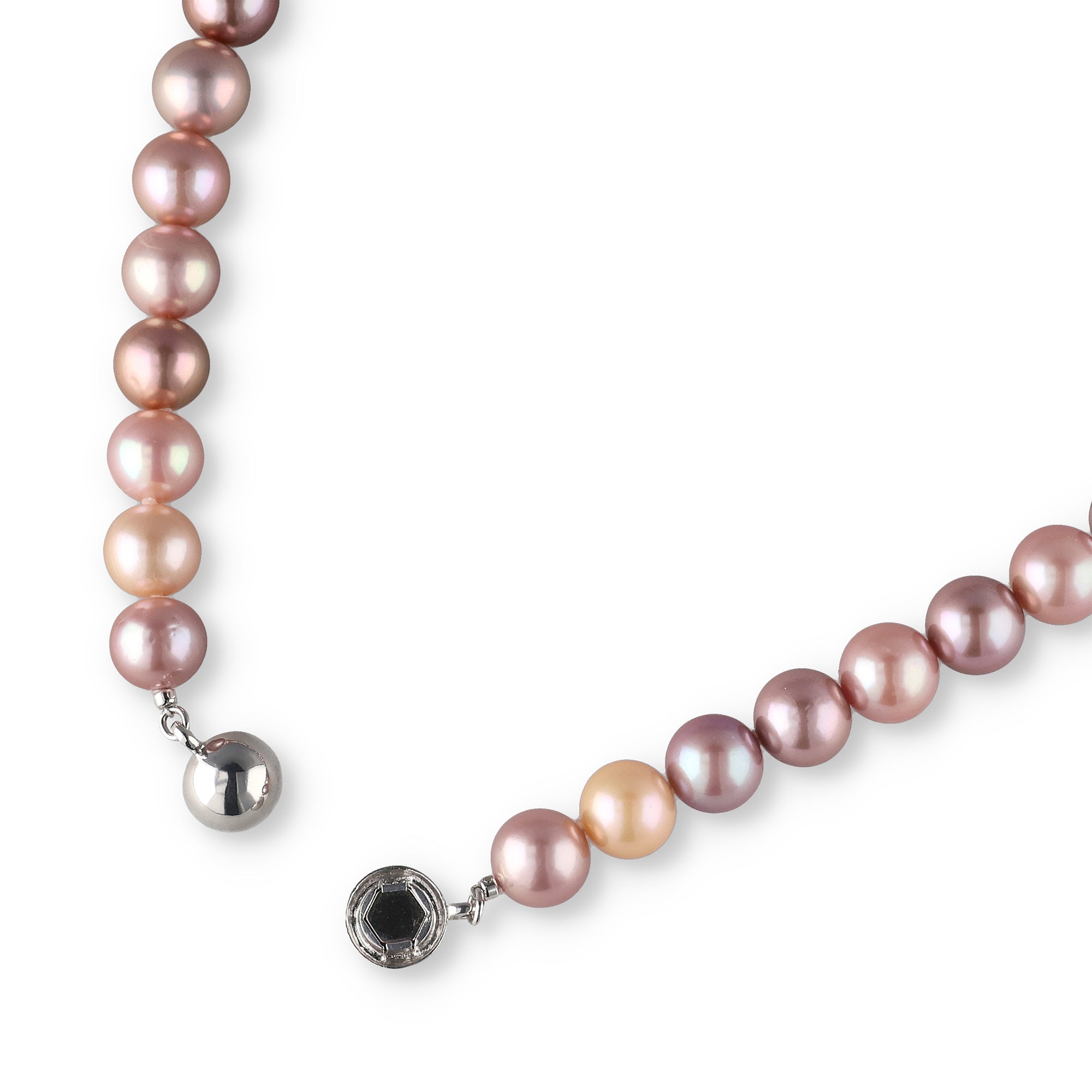 Nucleated Freshwater Pearl Necklace 11.0-11.9mm Kingfisher Certified -Mauvette-