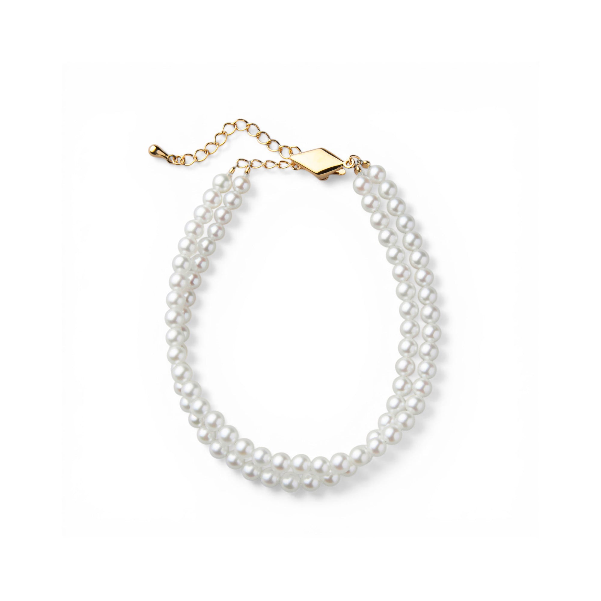 Akoya Pearl Double Strand Bracelet 4.0-4.5mm Clip & Adjuster Multi-strand