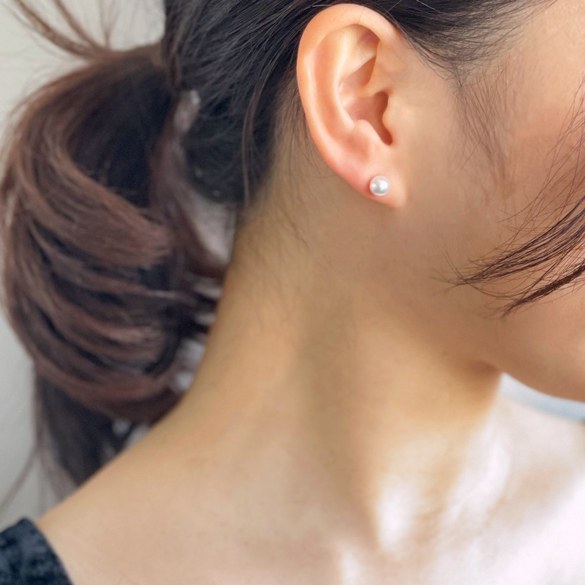 HANADAMA Akoya Pearl Earrings 6.0-6.5mm PT900 -TOP Quality-