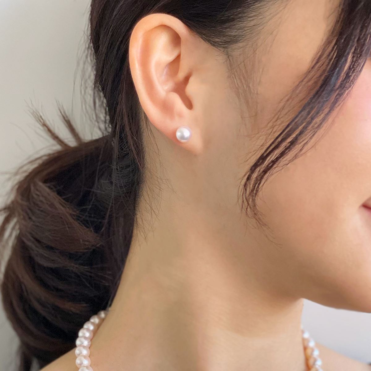 HANADAMA Akoya Pearl Earrings 7.5-8.0mm PT900 -TOP Quality-