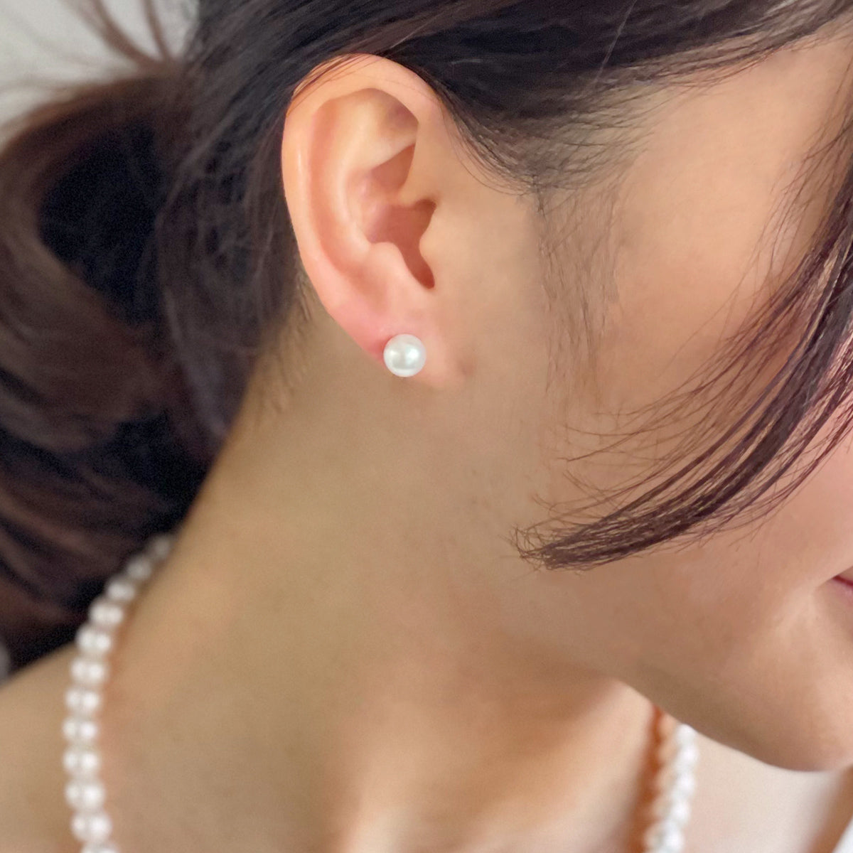 Aurora HANADAMA Akoya Pearl Earrings 7.5-8.0mm K18YG