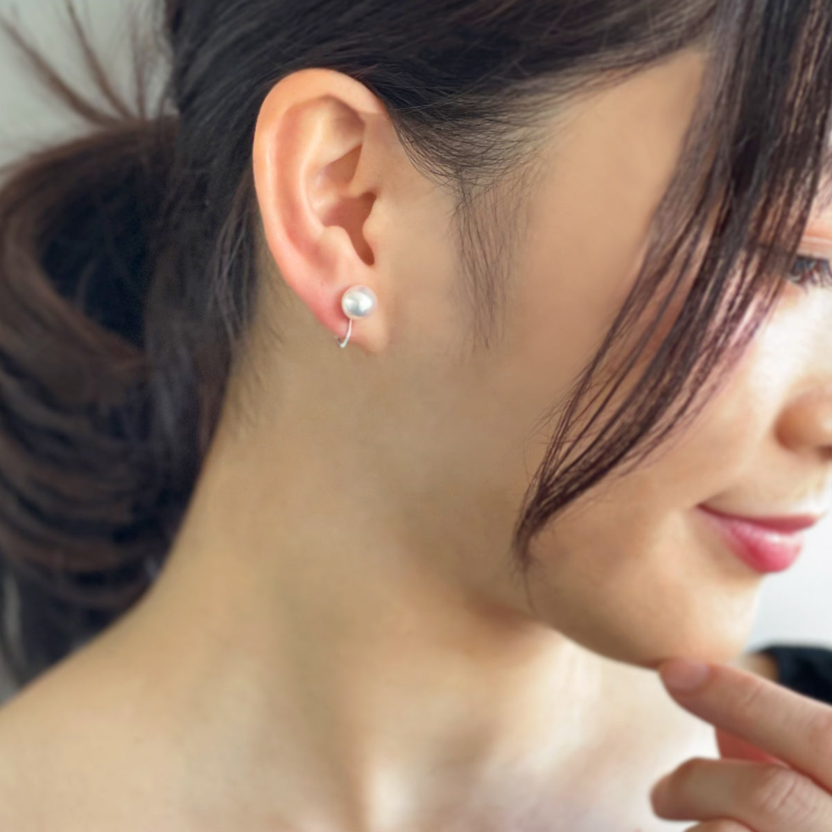 HANADAMA Akoya Pearl Clip-on Earrings 8.0-8.5mm K14WG -TOP Quality-
