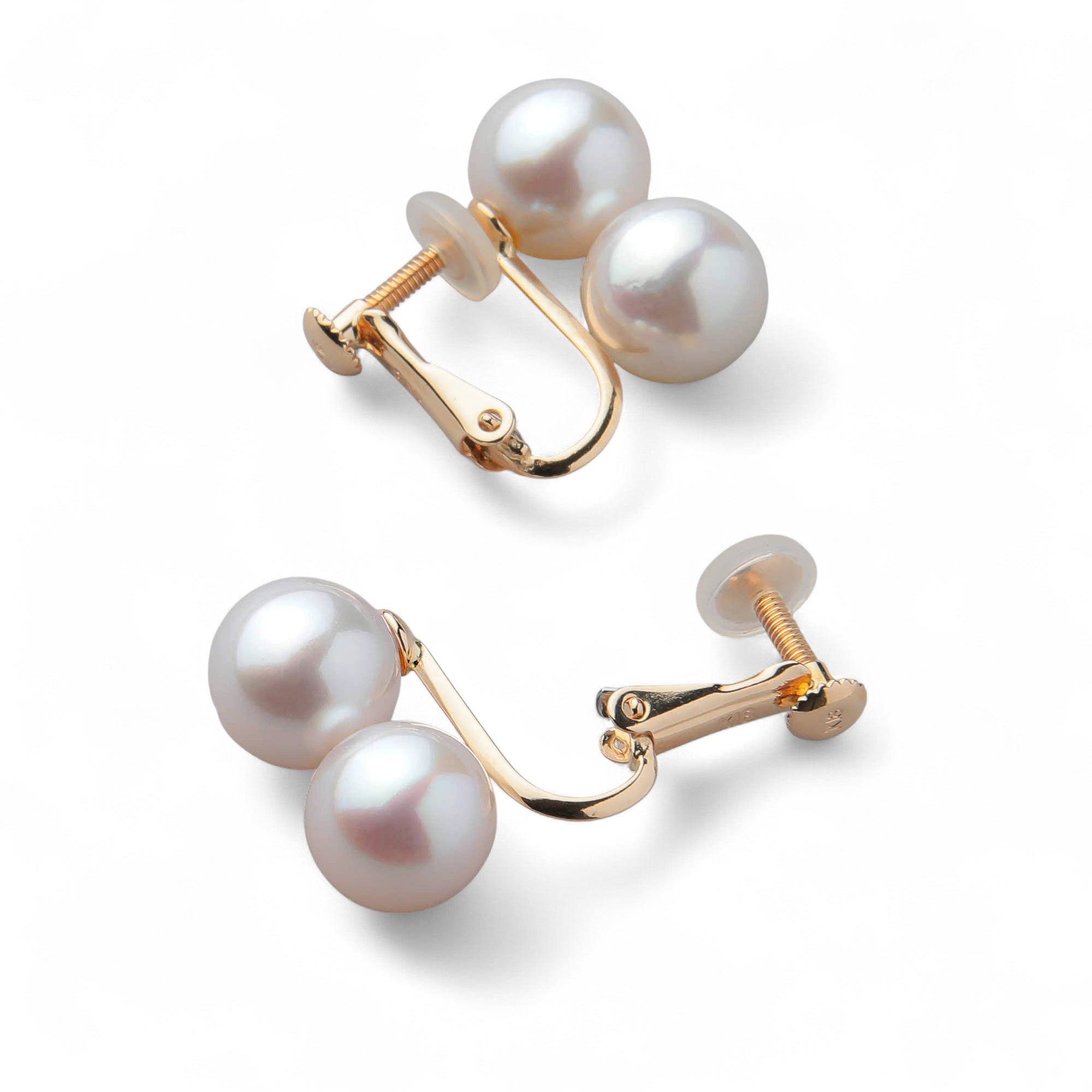 Carina Akoya Pearl Double Clip-on Earrings 7.5-8.0mm K18YG/K14WG