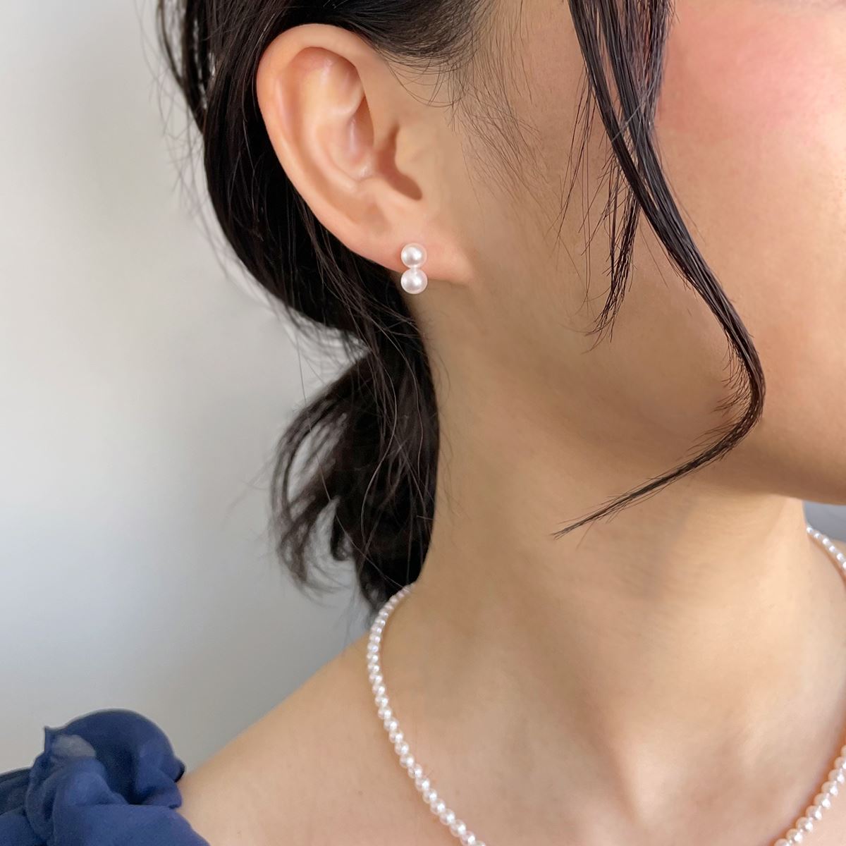 Carina 阿古屋珍珠雙耳環 5.5-6.0 mm K14WG/K18YG