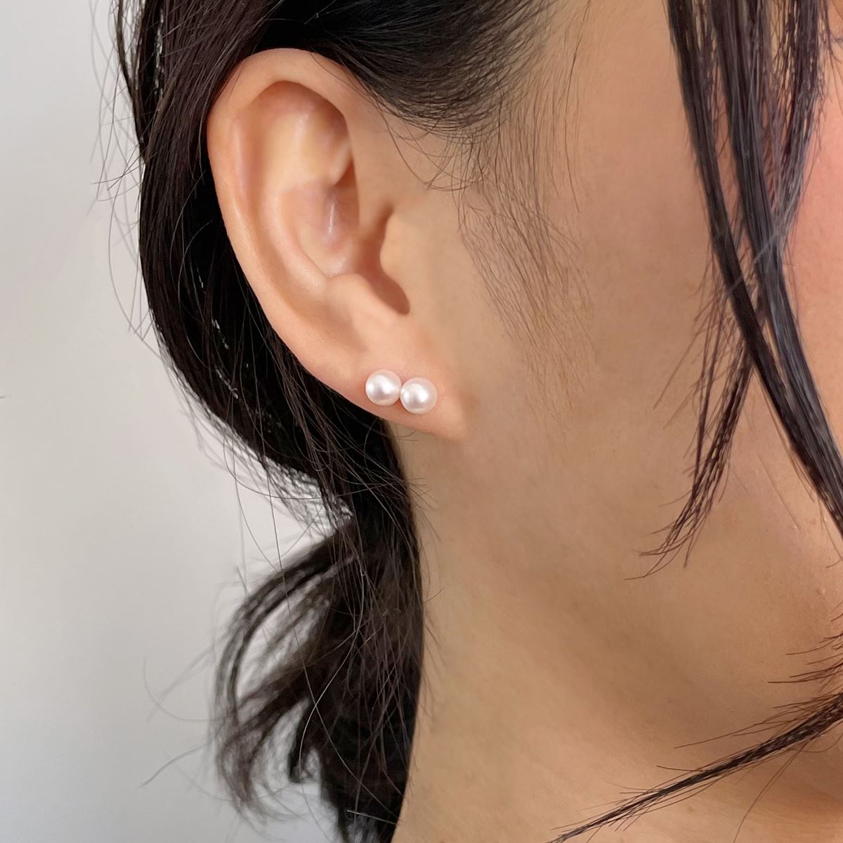 Carina 阿古屋珍珠雙耳環 5.5-6.0 mm K14WG/K18YG