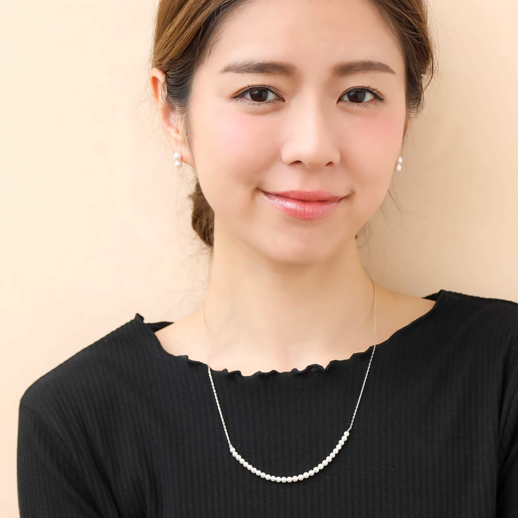 Carina 阿古屋珍珠雙耳環 5.5-6.0 mm K14WG/K18YG
