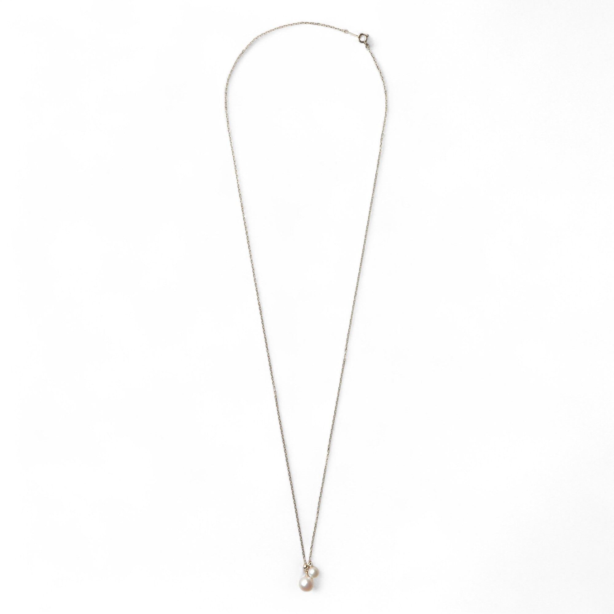 Carina Akoya Pearl Double Pendant 5.5–8.0mm K18YG with Adjustable Slide Chain