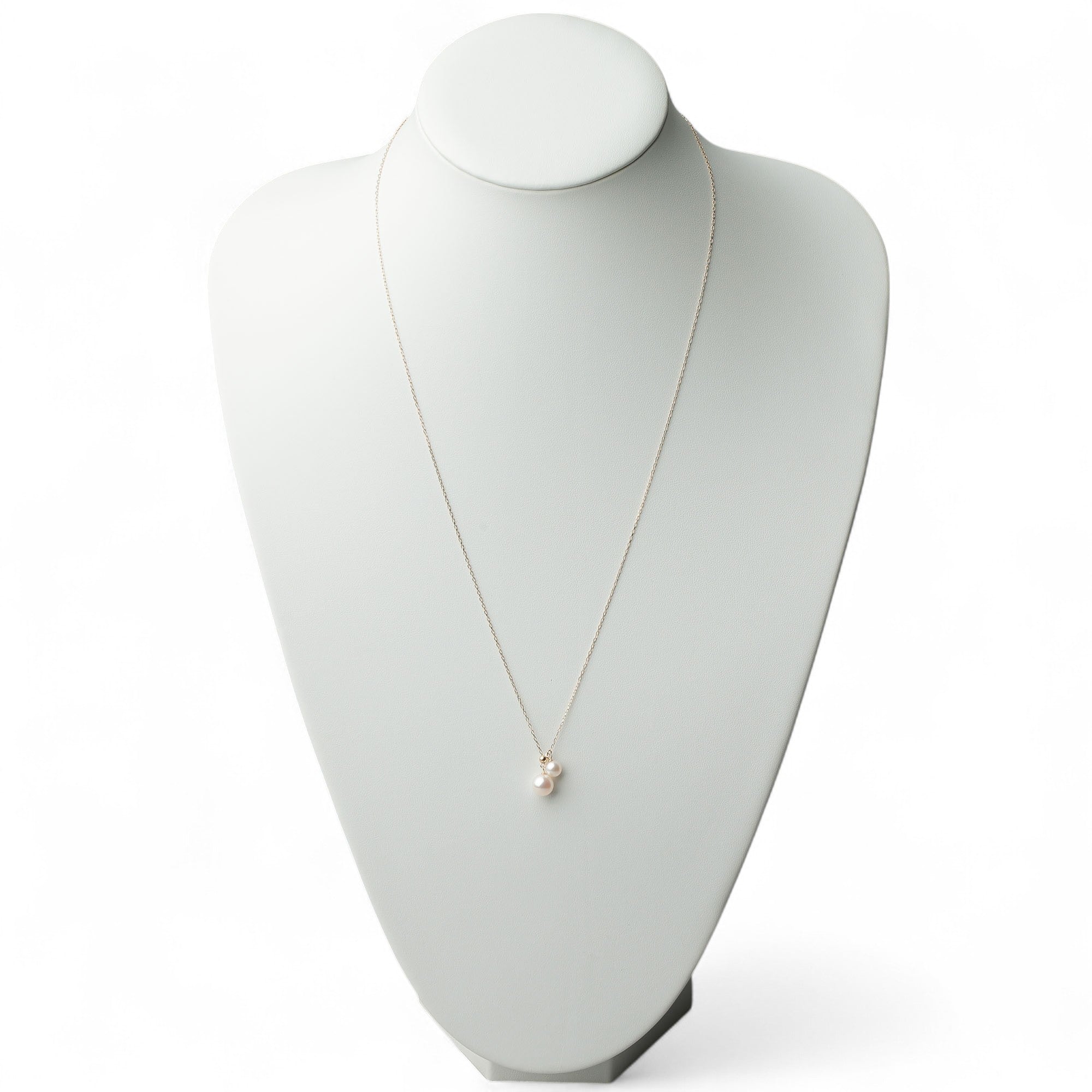 Carina Akoya Pearl Double Pendant 5.5–8.0mm K18YG with Adjustable Slide Chain