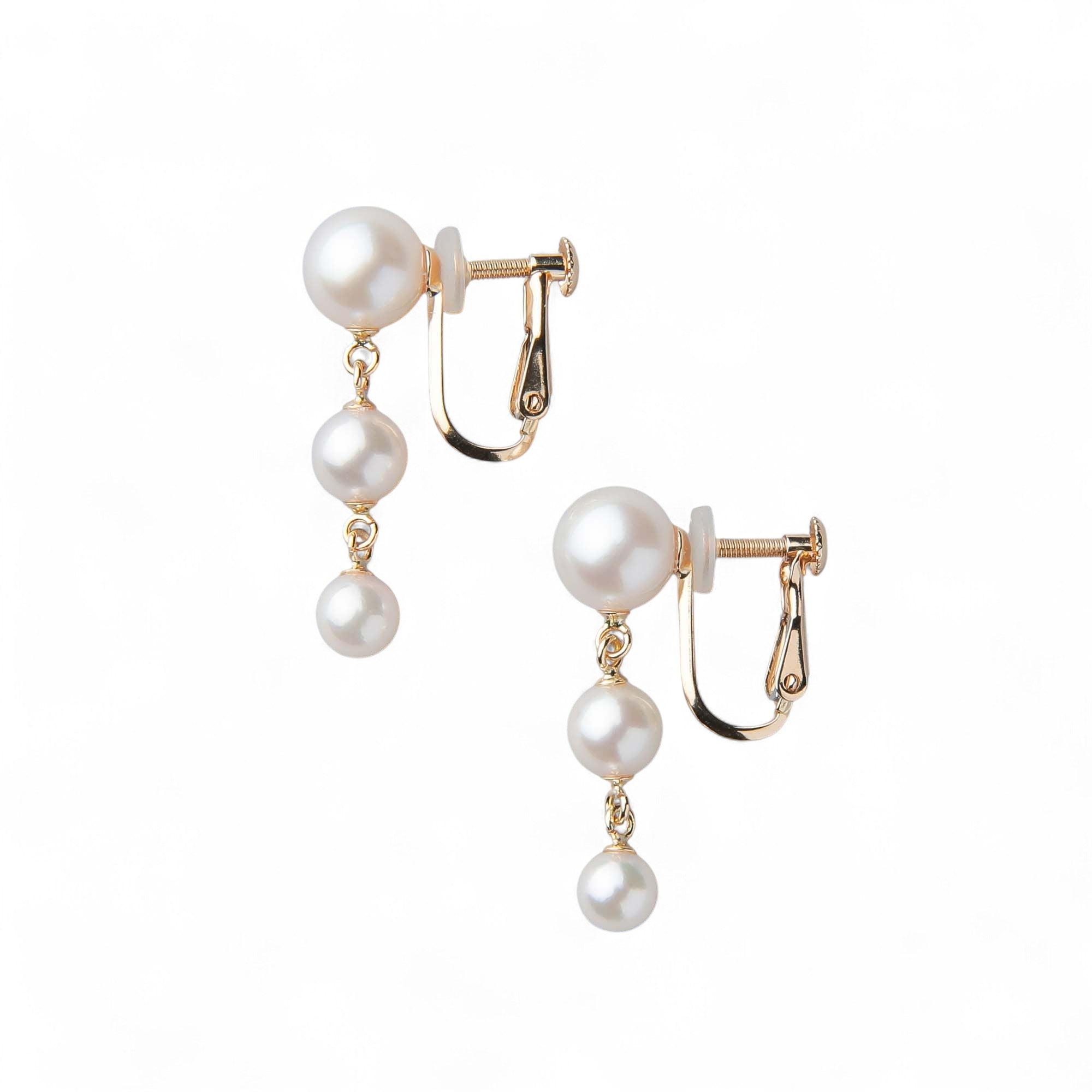 Carina Akoya Pearl Clip-on Earrings 4.5-7.5mm K18YG/K14WG