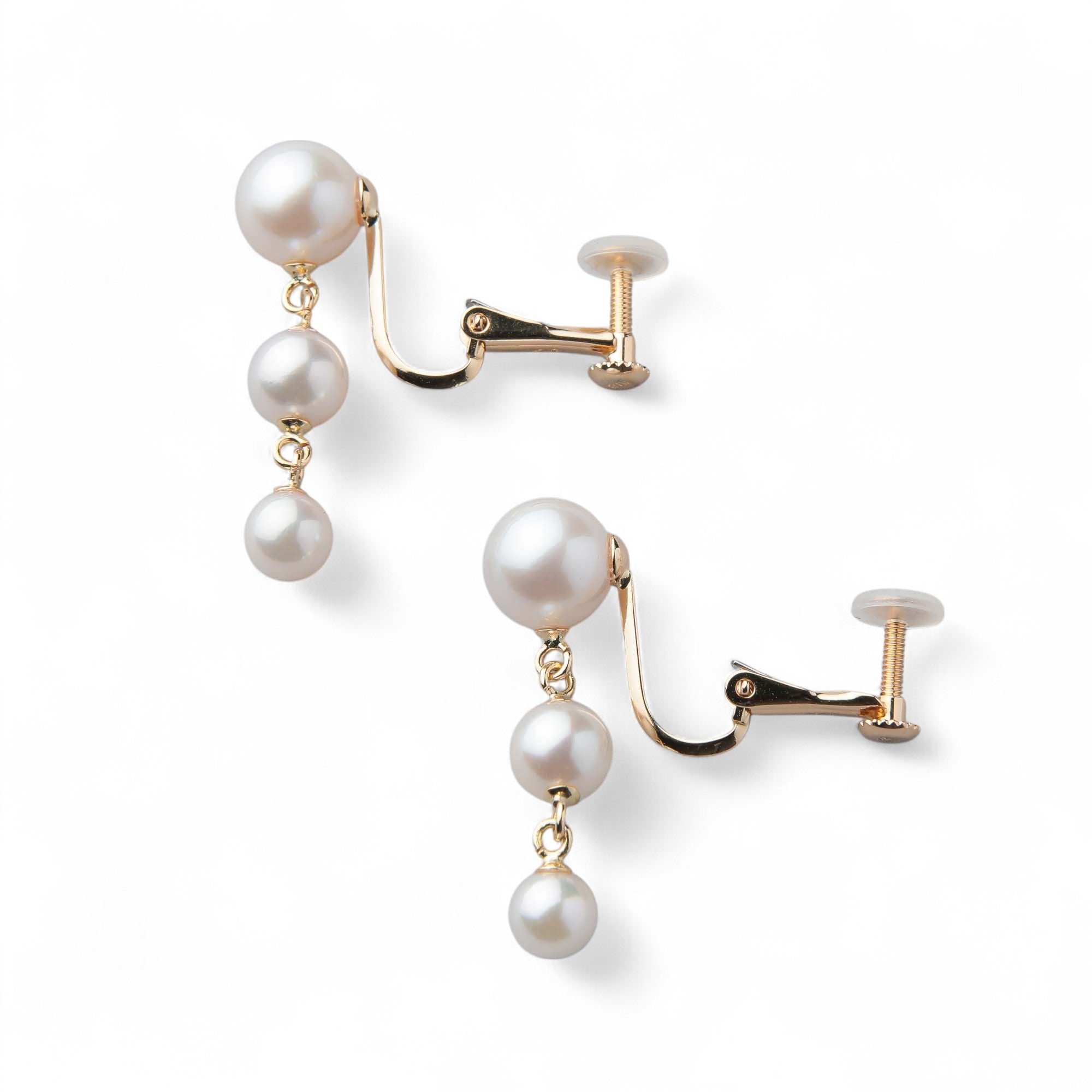 Carina Akoya Pearl Clip-on Earrings 4.5-7.5mm K18YG/K14WG