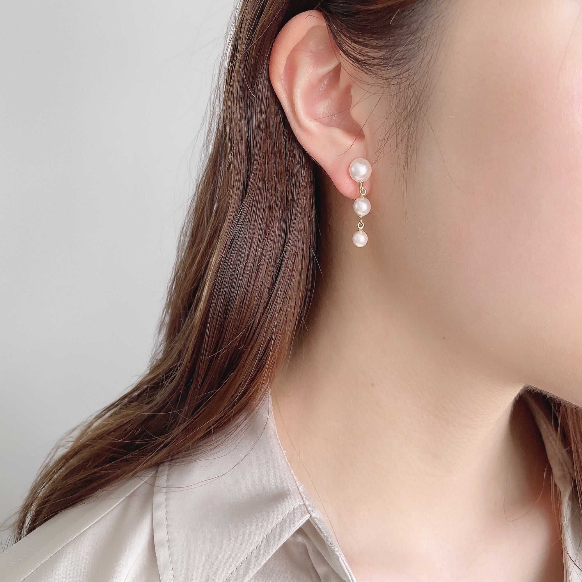 Carina Akoya Pearl Clip-on Earrings 4.5-7.5mm K18YG/K14WG
