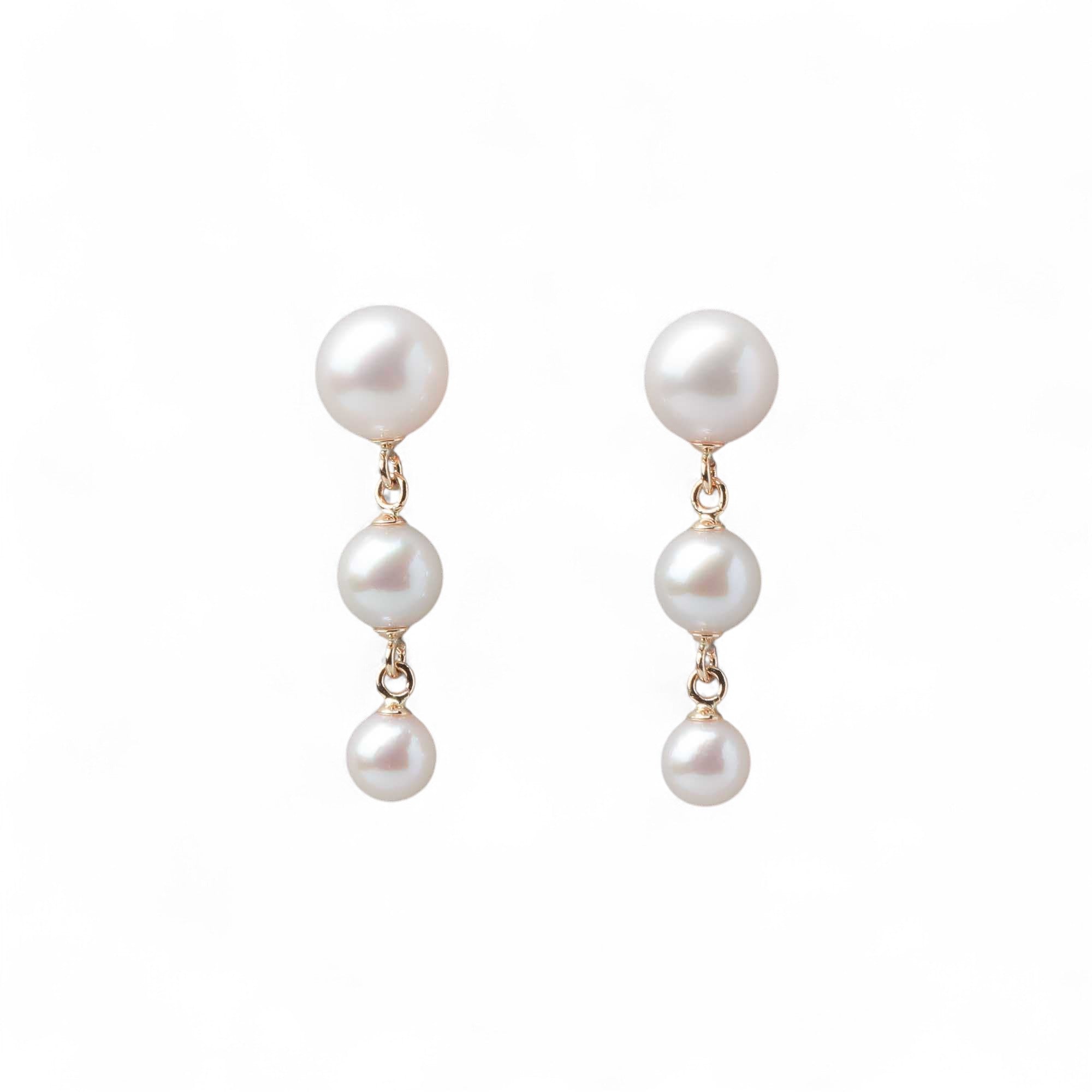 Carina Akoya Pearl Earrings 4.5-7.5mm K18YG/K14WG