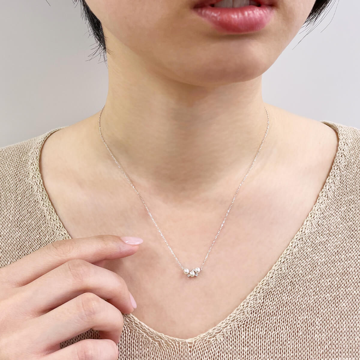 Petit Claire 阿古屋珍珠吊飾 3.0–3.5 mm K18WG/YG