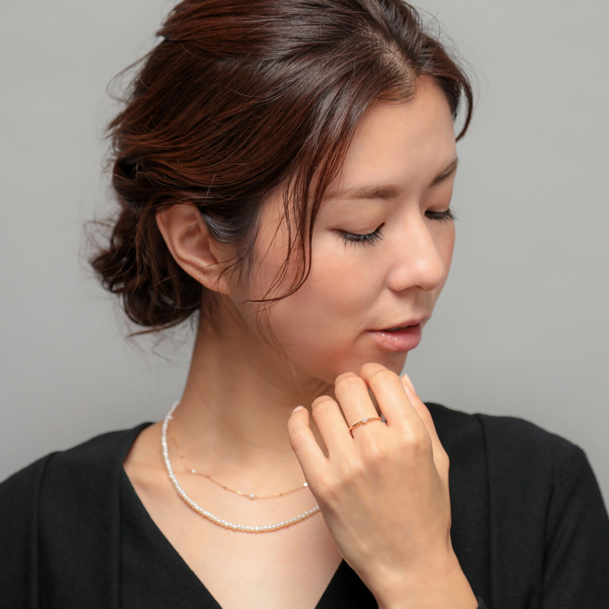 enSTYLE 淡水珍珠戒指 2.5–3.0 mm K10YG