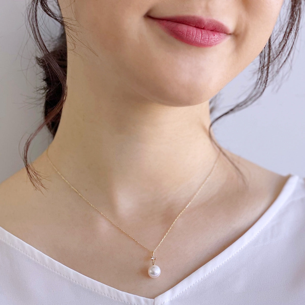 Akoya Pearl Pendant 7.5-8.0mm K18WG/K18YG