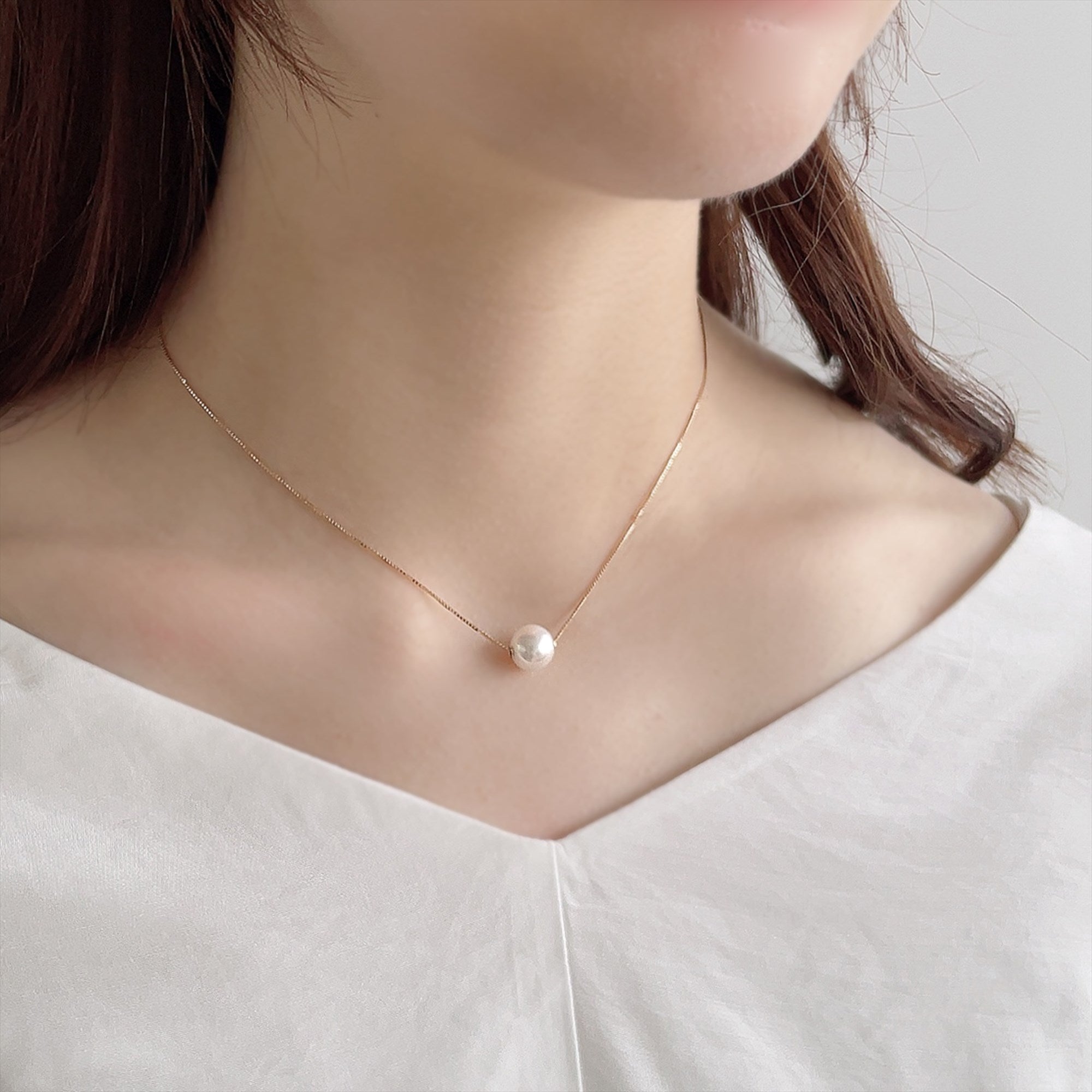 Aurora HANADAMA Akoya Pearl Through Pendant Necklace 8.5–9.0mm K18YG/PT850 -Premium-