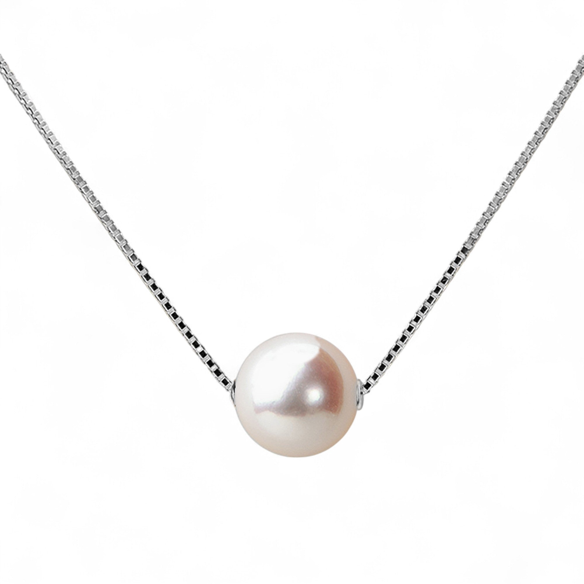 HANADAMA Akoya Pearl Slide Pendant Necklace 8.5-9.0mm PT850 -Premium-