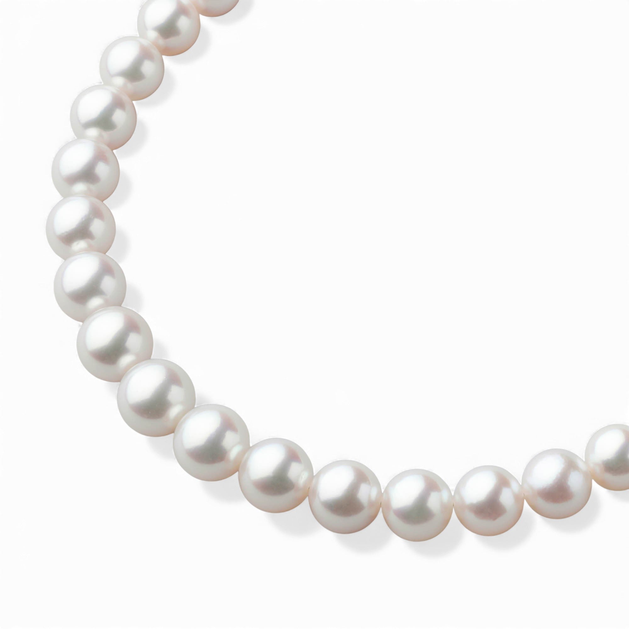 花珠 Akoya 珍珠项链 7.0-9.5mm - 附 GIA 证书 -