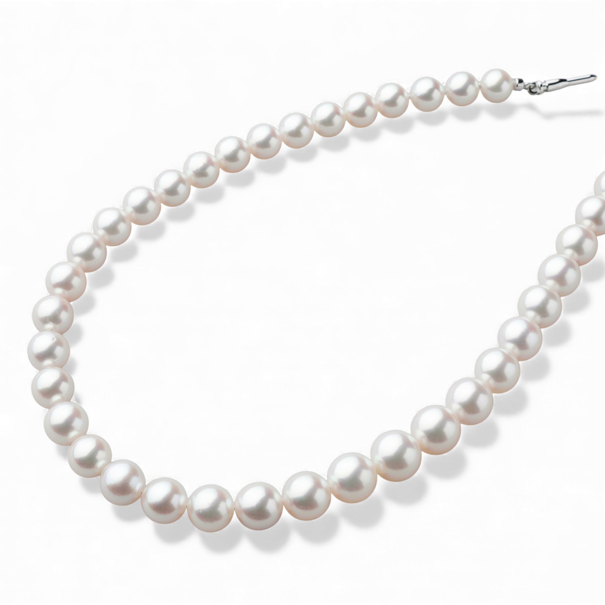 花珠 Akoya 珍珠项链 7.0-9.5mm - 附 GIA 证书 -