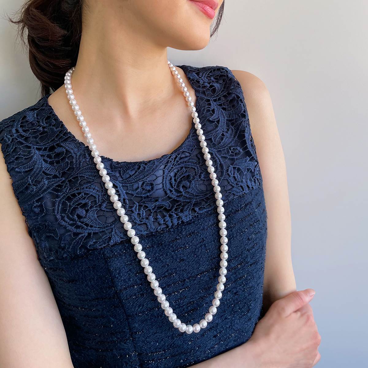 HANADAMA Akoya Pearl Long Necklace 7.5-8.0mm