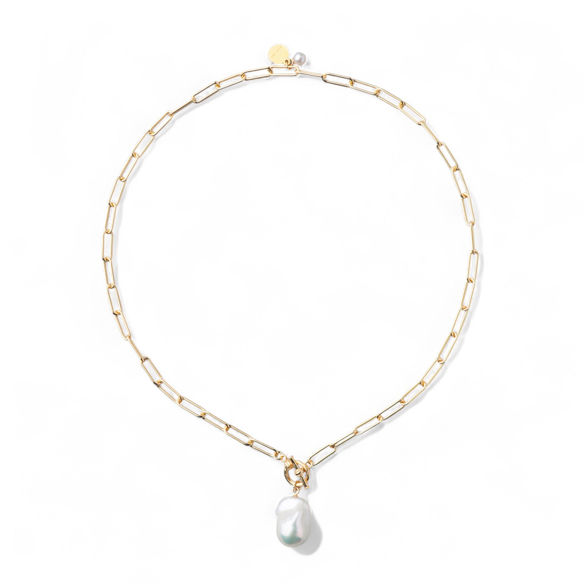 【新品未使用】baroque pearl combi necklace Mireille Baroque Pearl Chain Necklace Freshwater Pearl 12mmUP SV925 GP