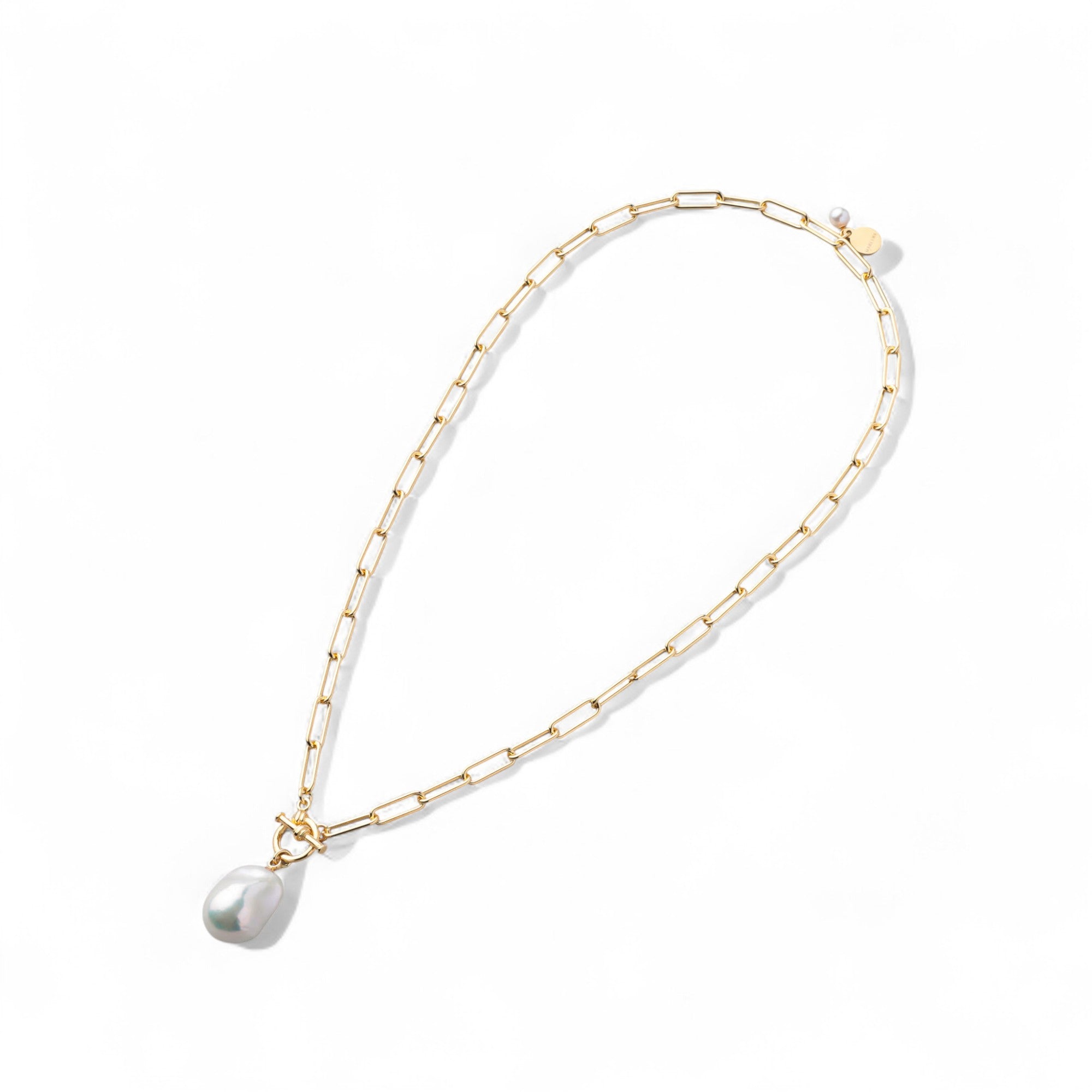 Mireille Baroque Pearl Chain Necklace Freshwater Pearl 12mmUP SV925 GP