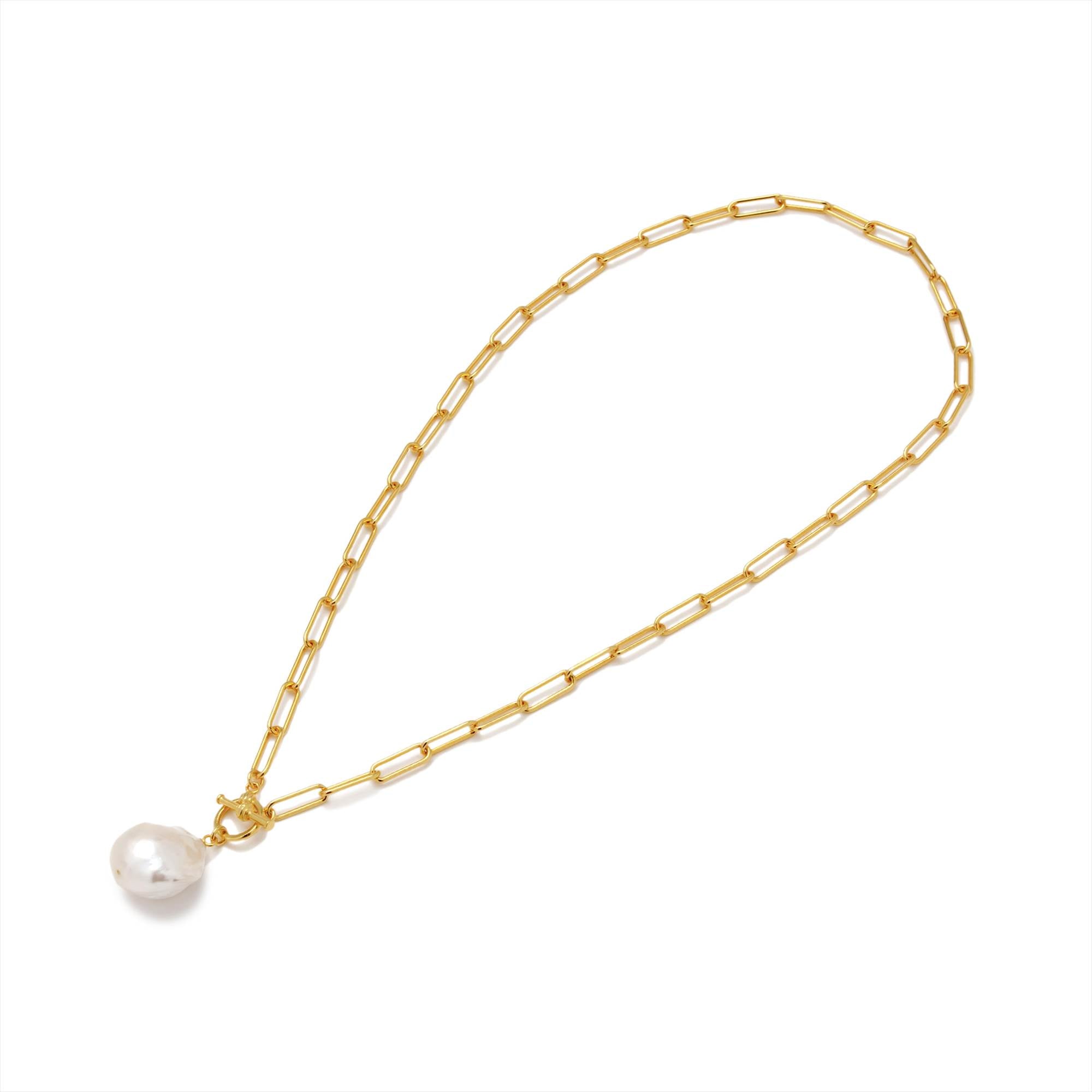 Mireille Baroque Pearl Chain Necklace Freshwater Pearl 12mmUP SV925 GP