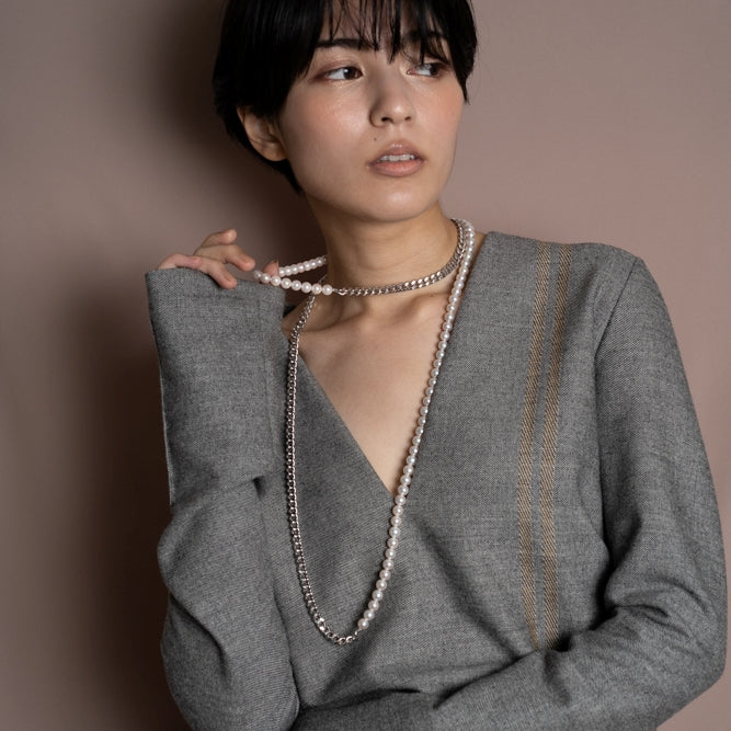 Martine 长项链 Akoya 珍珠 7.5-8.0 毫米 SV925