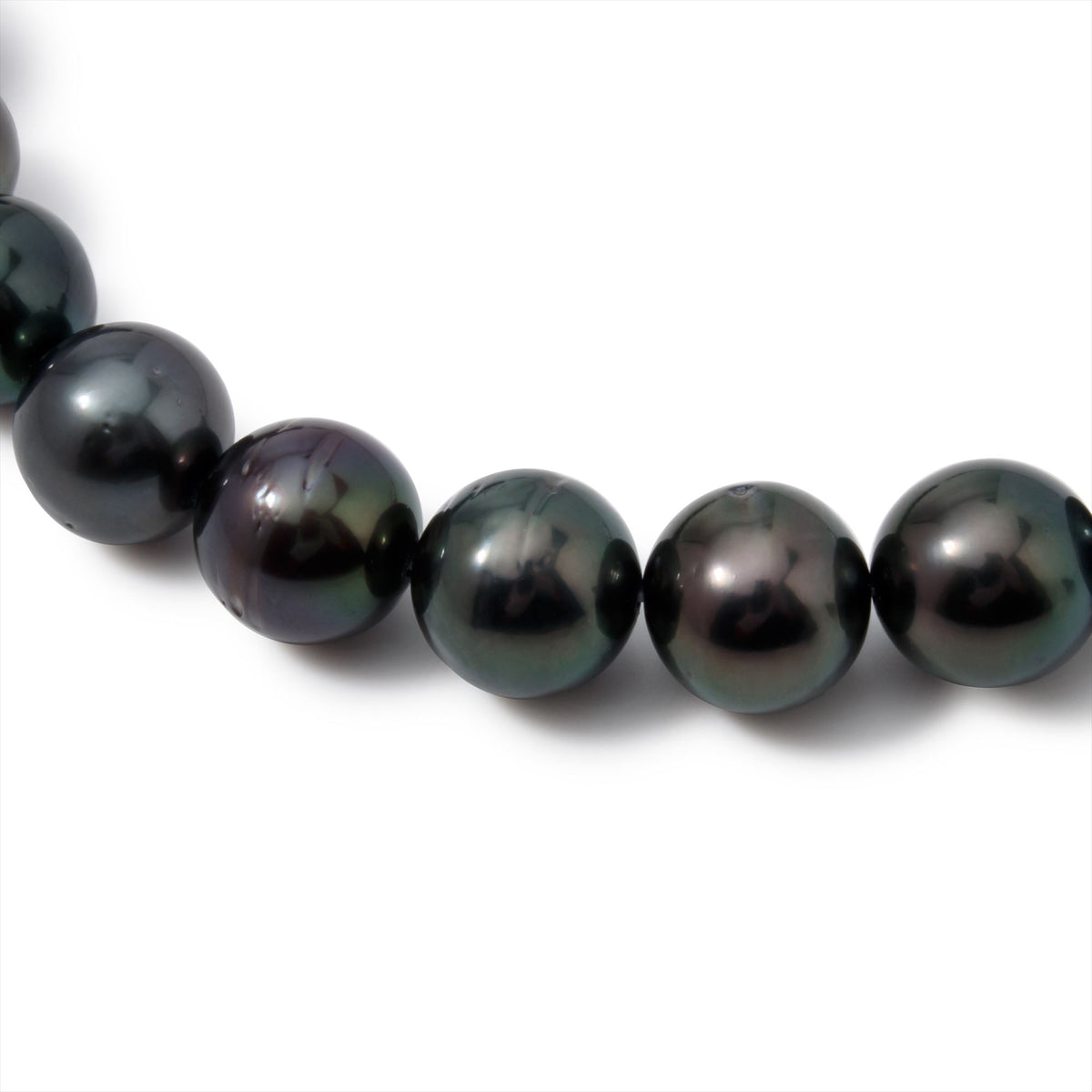 Martine Necklace Tahitian Black Pearl 8-10mm SV925 42cm