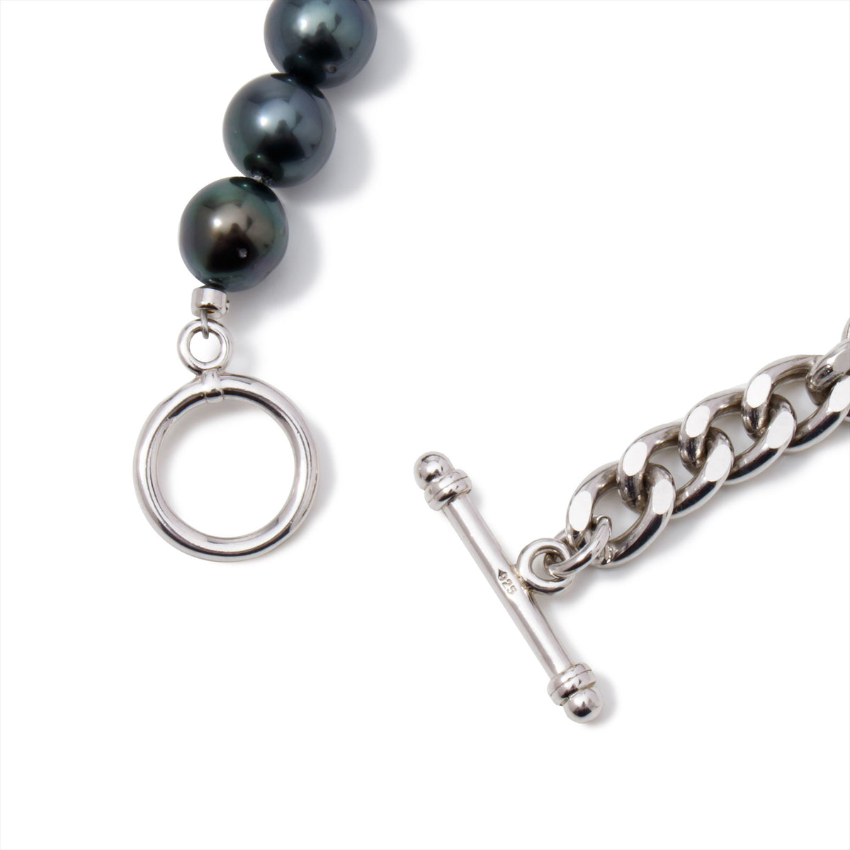 Martine Necklace Tahitian Black Pearl 8-10mm SV925 42cm
