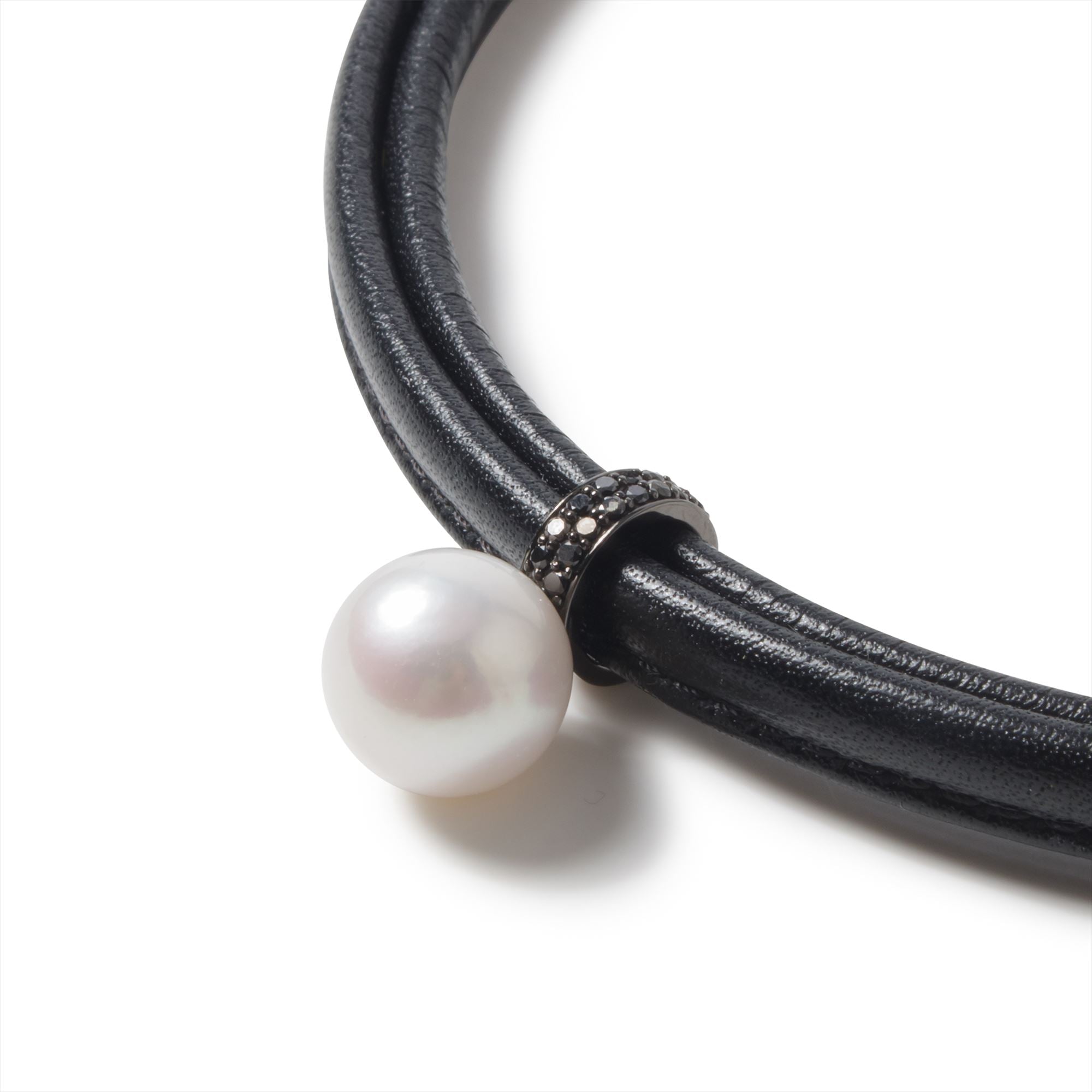 Maya Leather Choker Necklace Freshwater Pearl 12mmUP SV925
